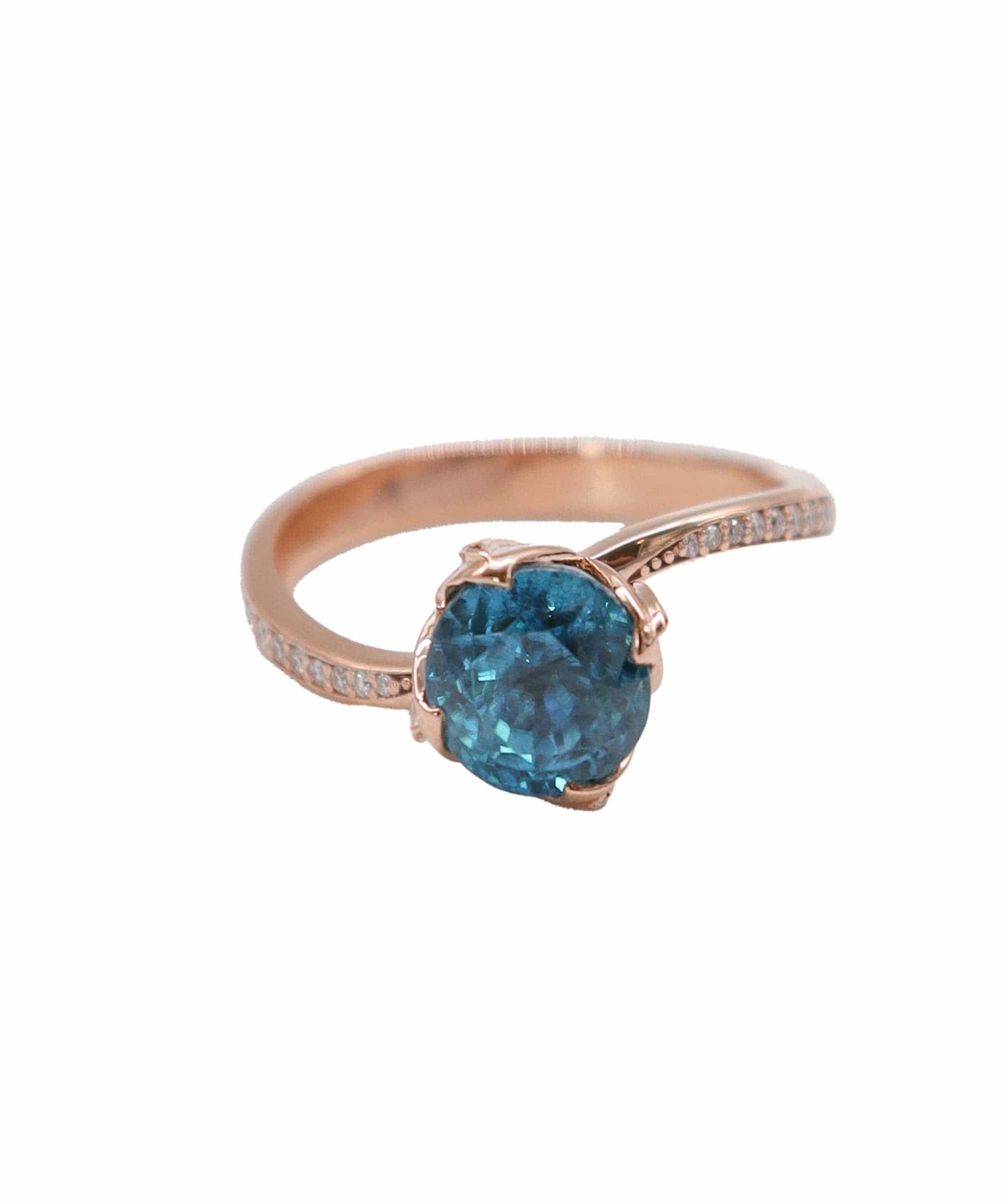 flower bud rg ring w/ diamonds 3.99ct Zircon us8 DXBD0220