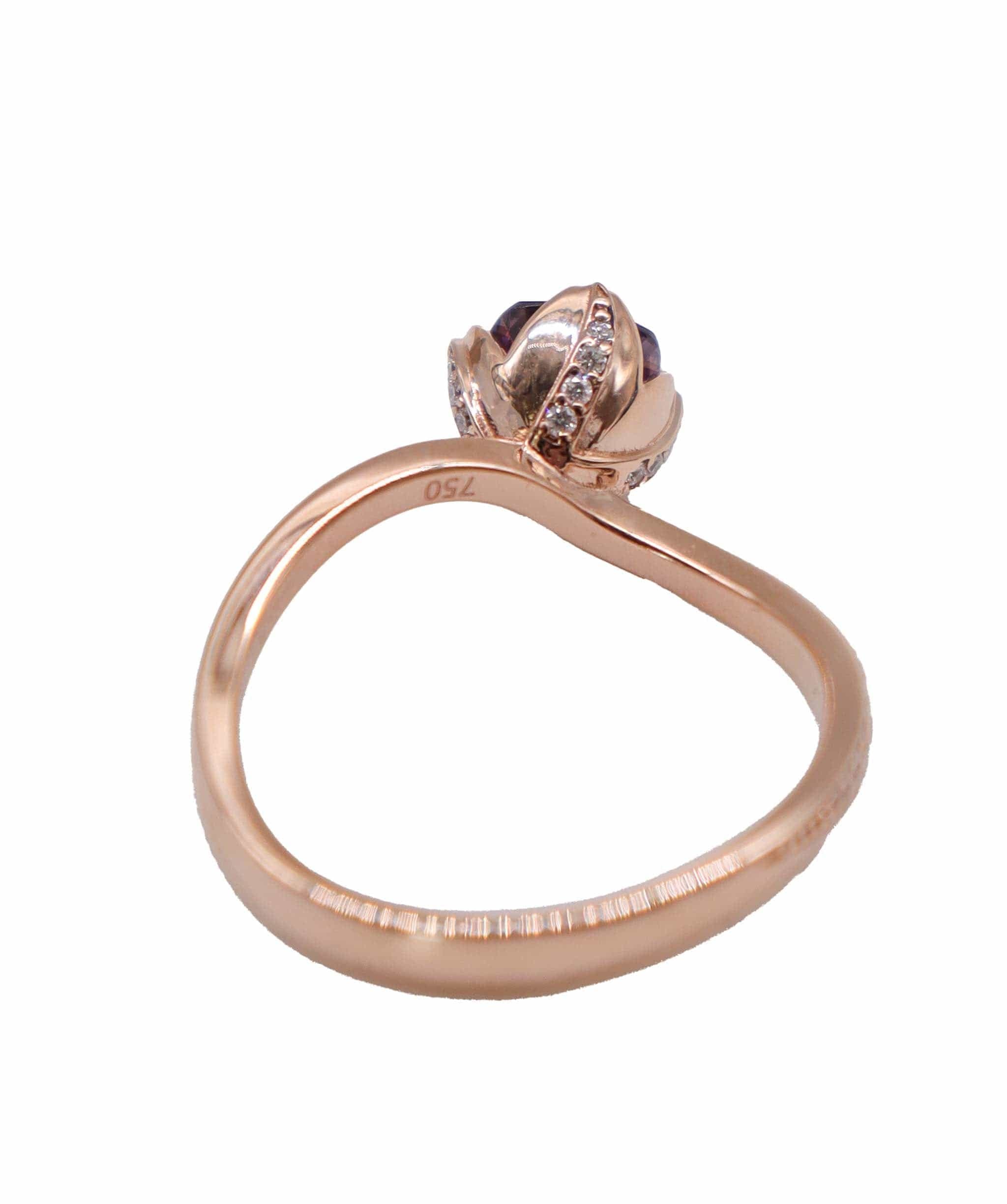 flower bud rg ring 1.51cts purplish us8 DXBD0389