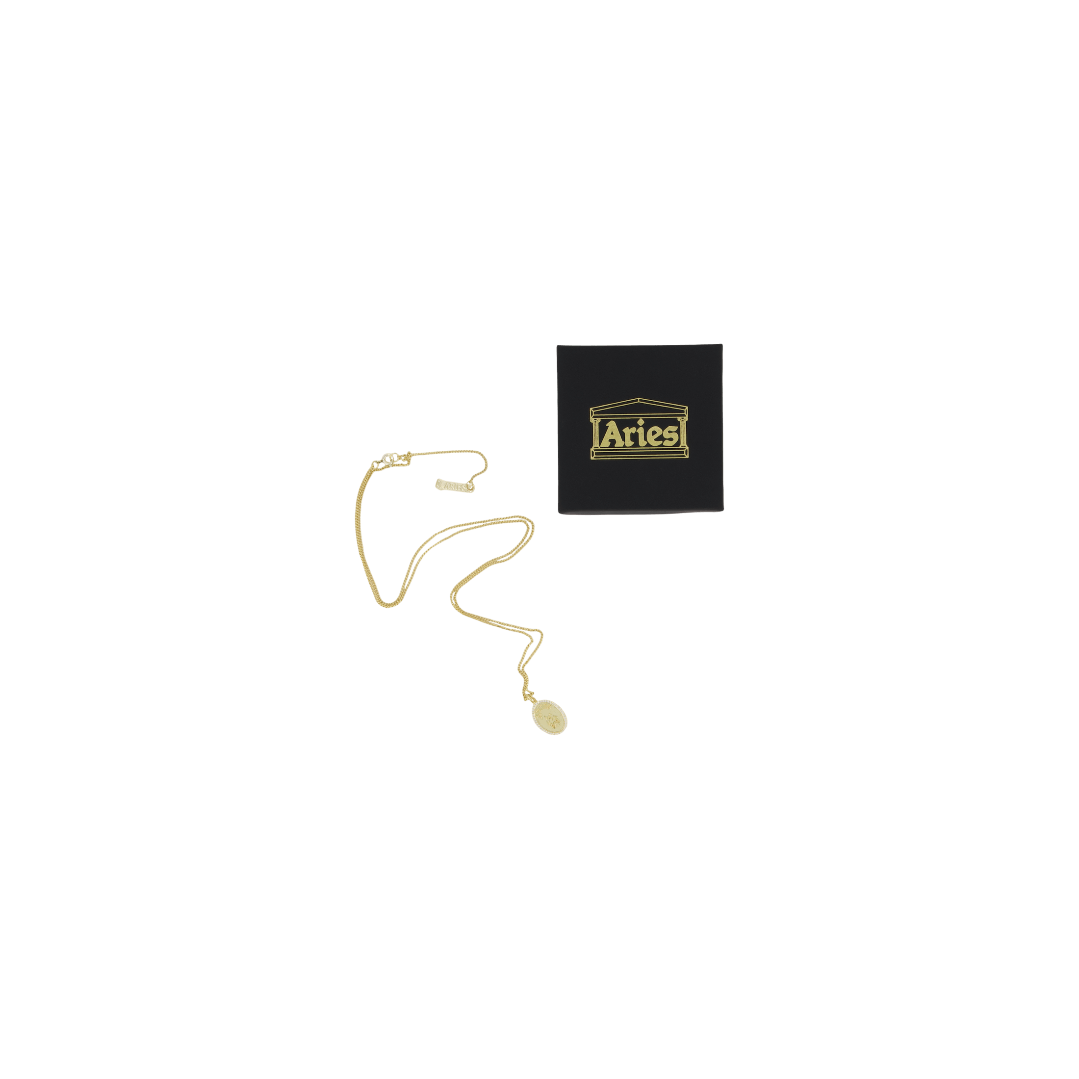 Aries Chain Necklace With Fly Paved Gold