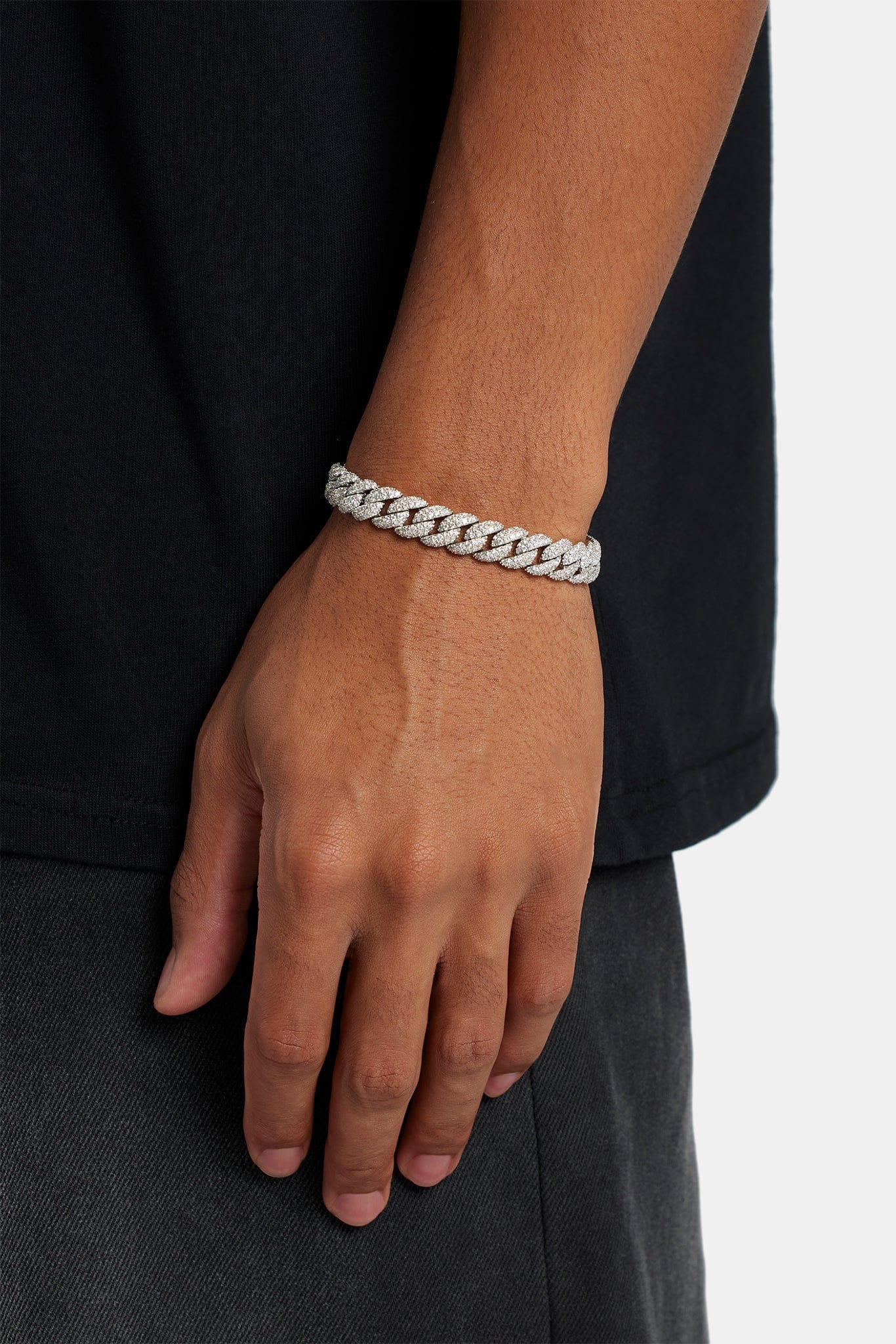 Cernucci Iced Cuban Bracelet - 8 mm - White