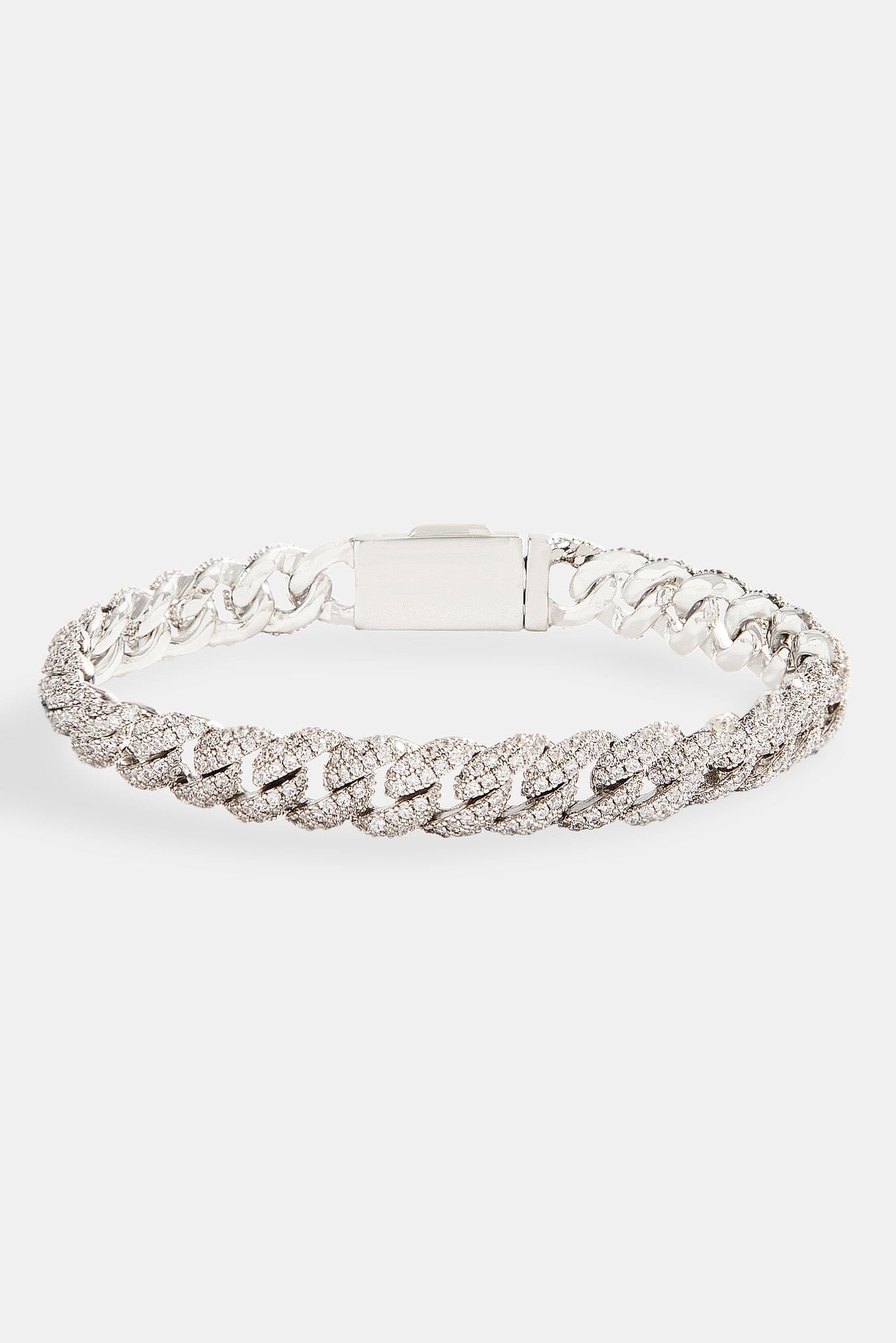 Cernucci Iced Cuban Bracelet - 8 mm - White