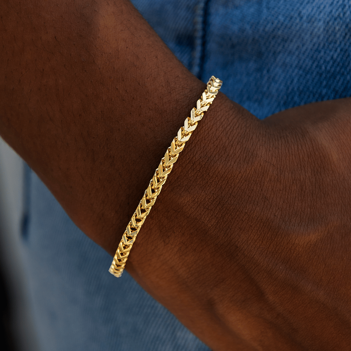GLD PROMO SETS - WOMEN Franco Bracelet in Yellow Gold - 3 mm