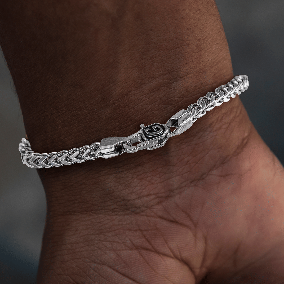 GLD Women Franco Bracelet in White Gold - 3 mm
