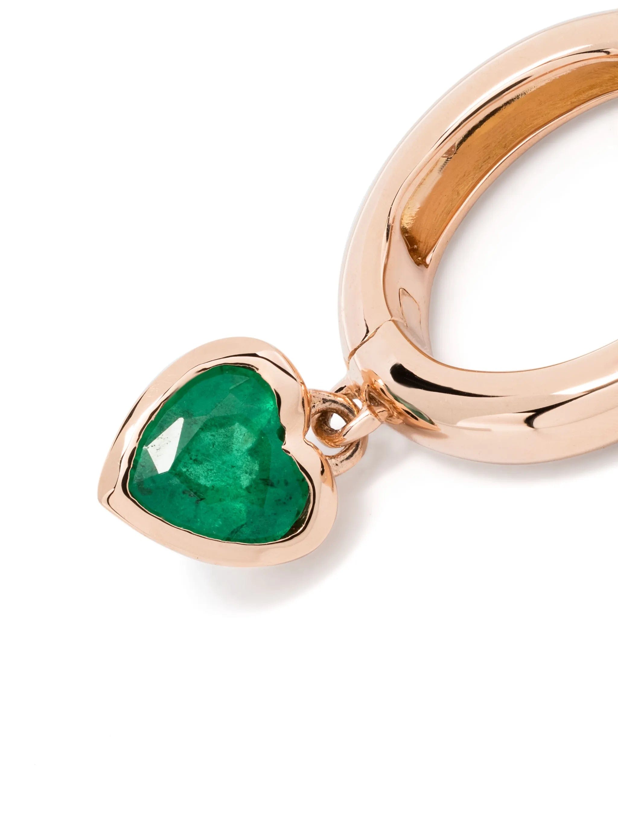 SHAY 18K rose gold heart emerald single earring