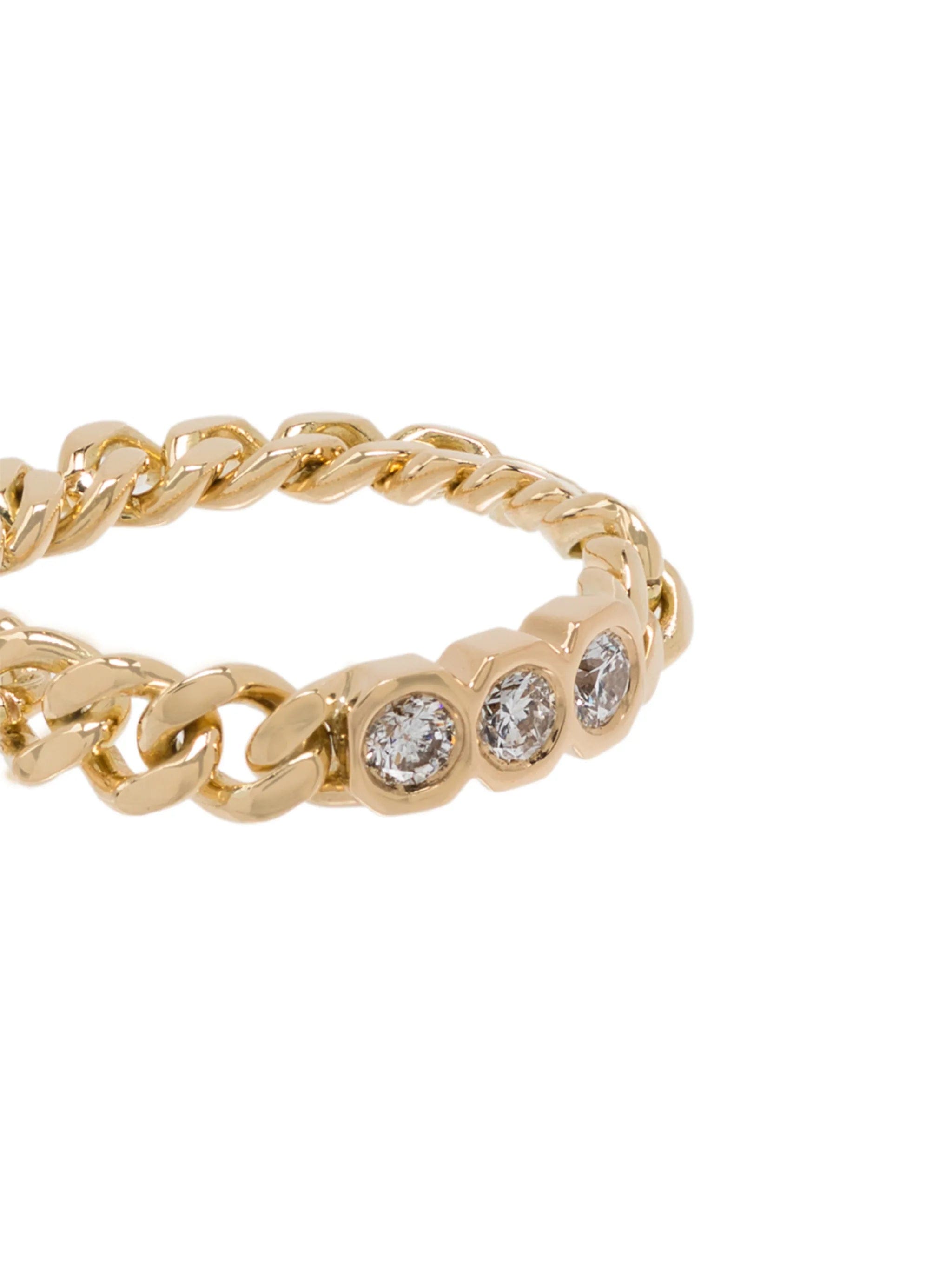 SHAY 18K yellow gold diamond chain - link ring