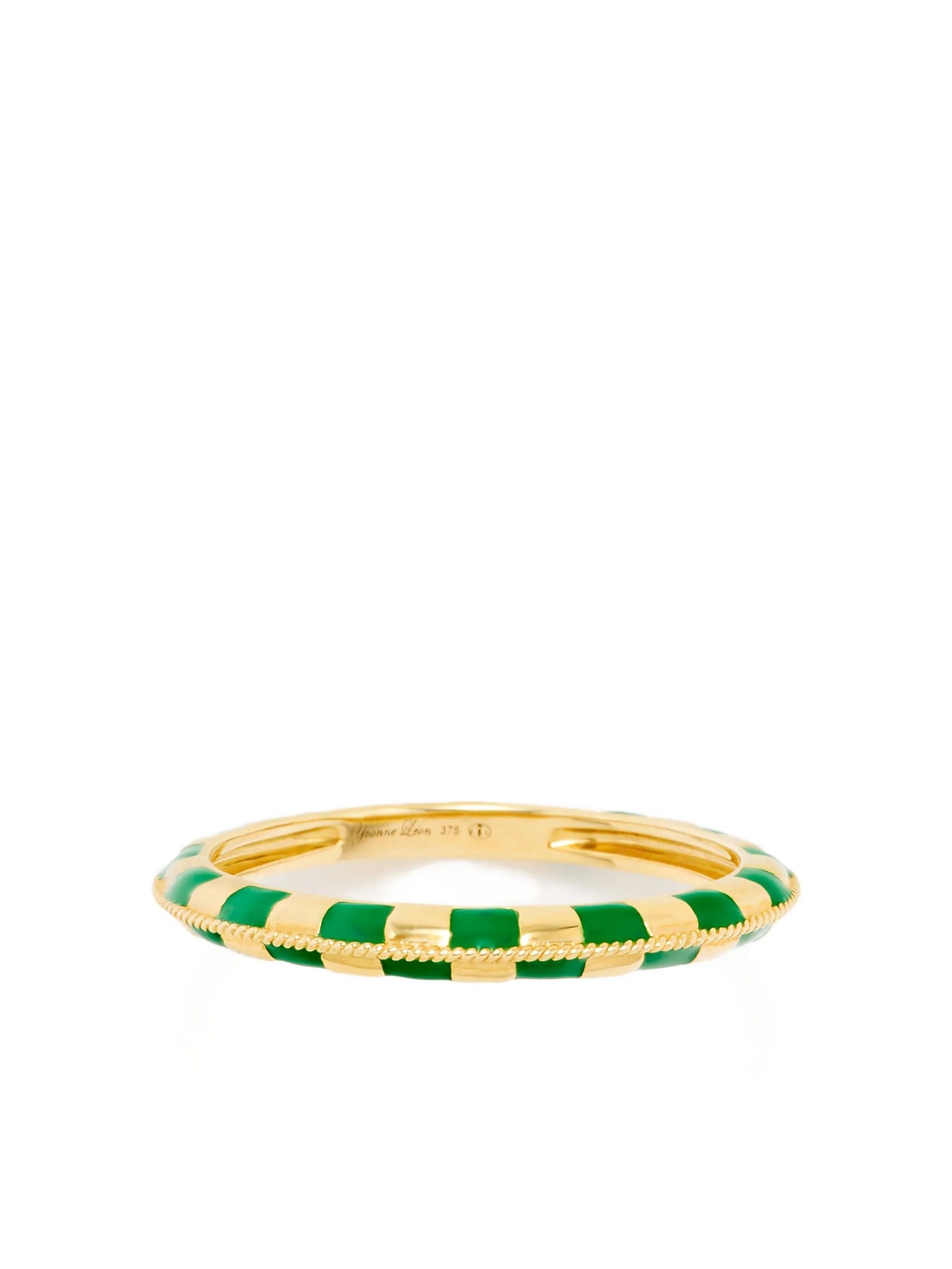 Yvonne Léon 9CT yellow gold check - pattern ring
