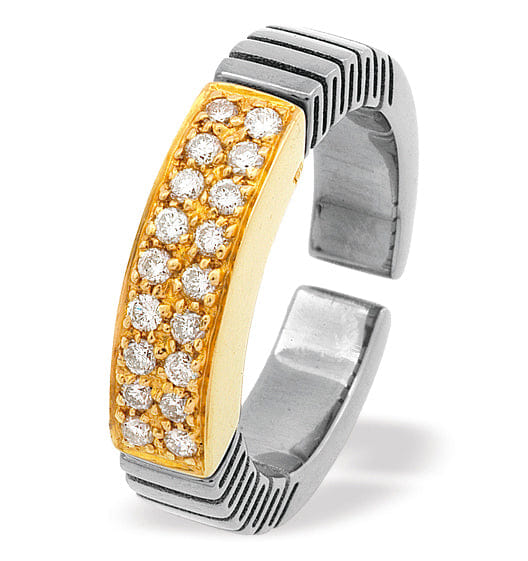 RING 18K Gold Titanium Ring Dia 0.31ct - SIZE L