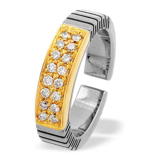 RING 18K Gold Titanium Ring Dia 0.31ct - SIZE M
