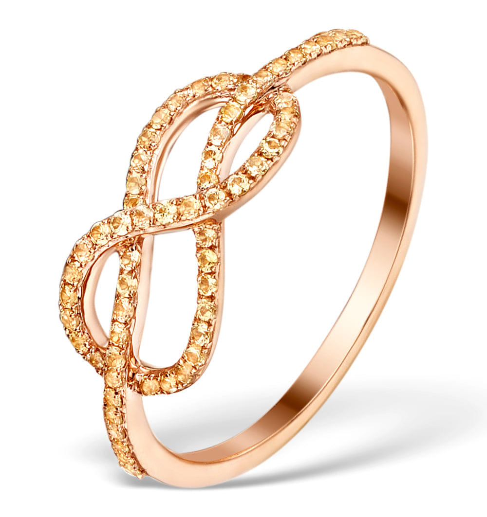 Yellow Vivara Collection 0.31ct Yellow Sapphire and 9K Rose Gold Ring E5959 - SIZE P