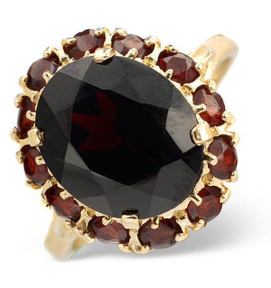 Yellow Garnet 12 x 10 mm 9K Yellow Gold Ring