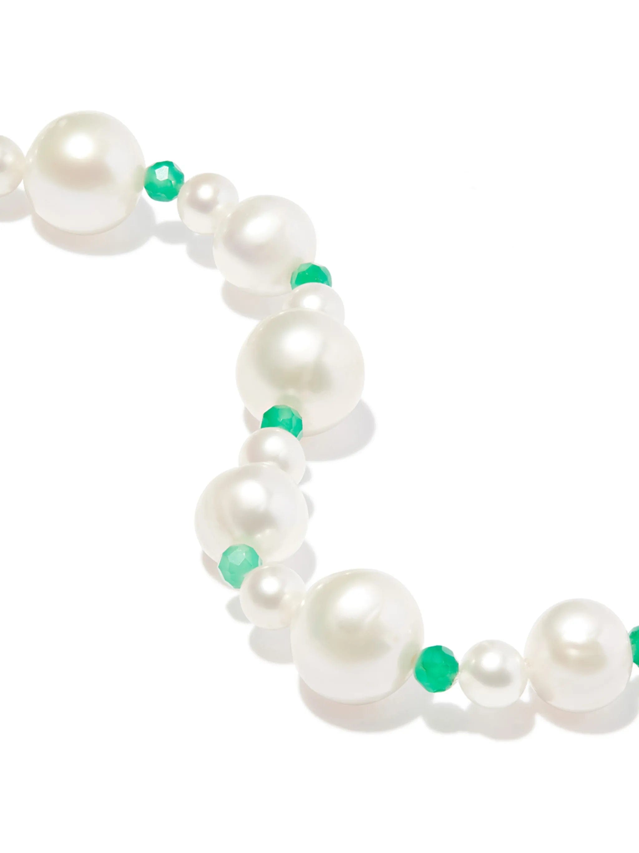 Hatton Labs silver Pebbles pearl and bead bracelet