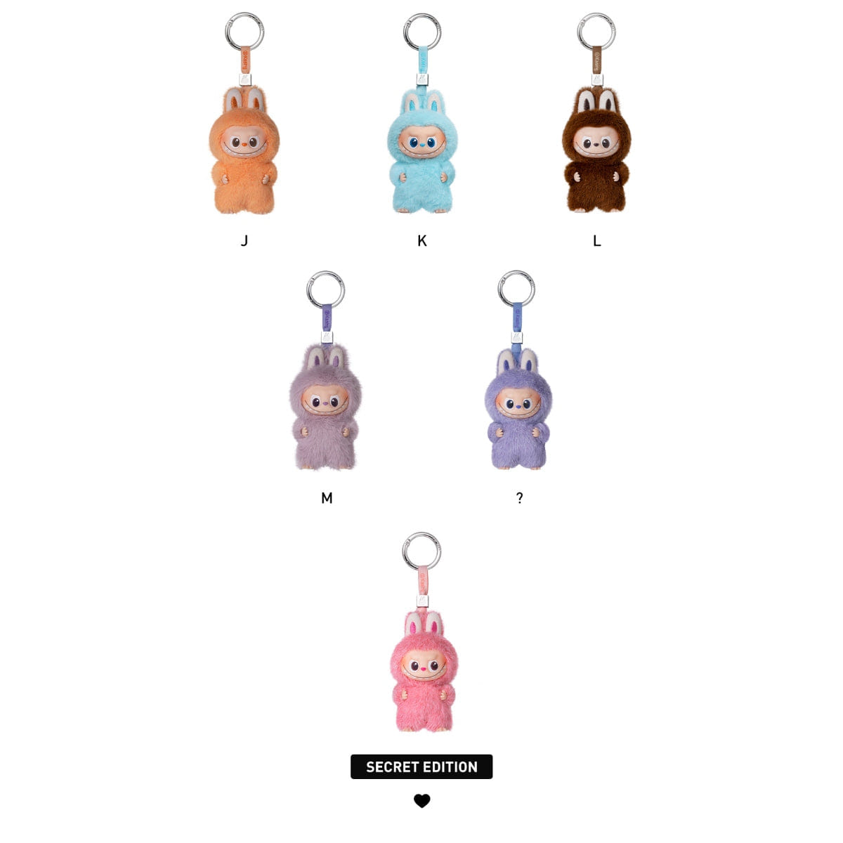 Popmart Labubu (The Monsters) - Pin for Love Series - Plush Pendant Blind Box (A - M)