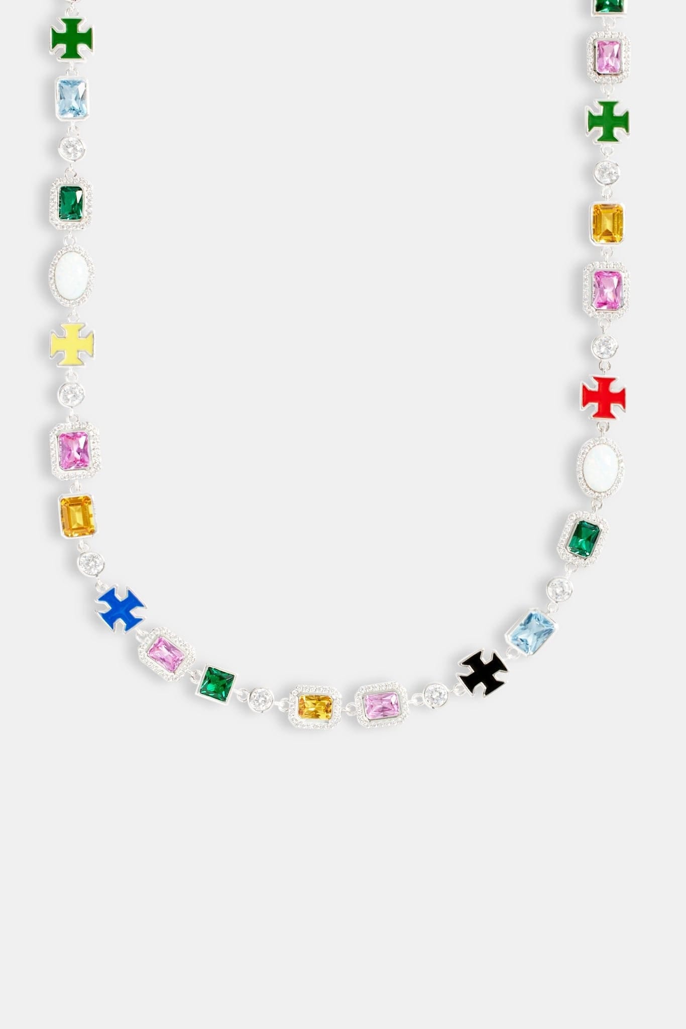 Cernucci Multi Gemstone Motif Necklace - 10 mm