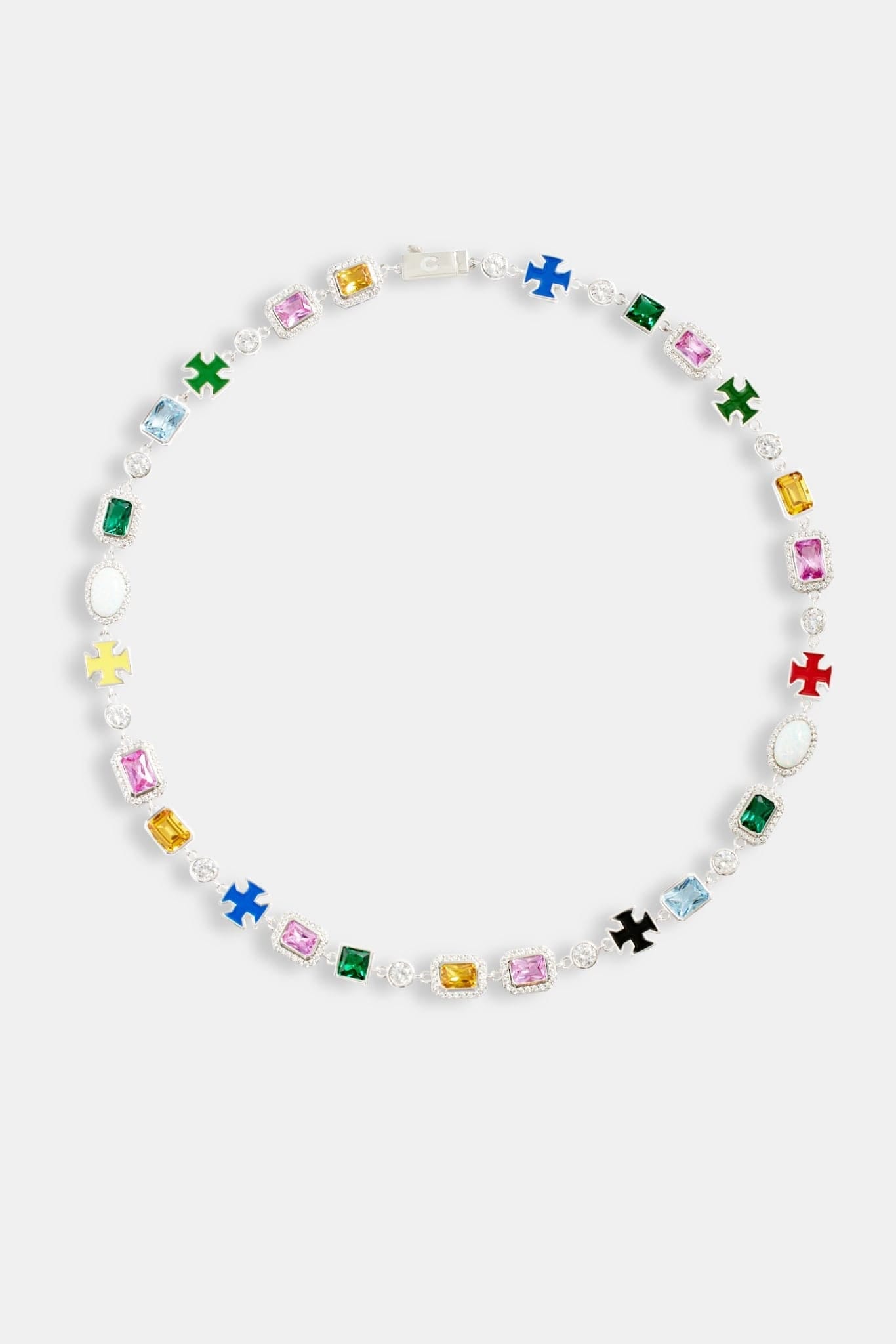 Cernucci Multi Gemstone Motif Necklace - 10 mm
