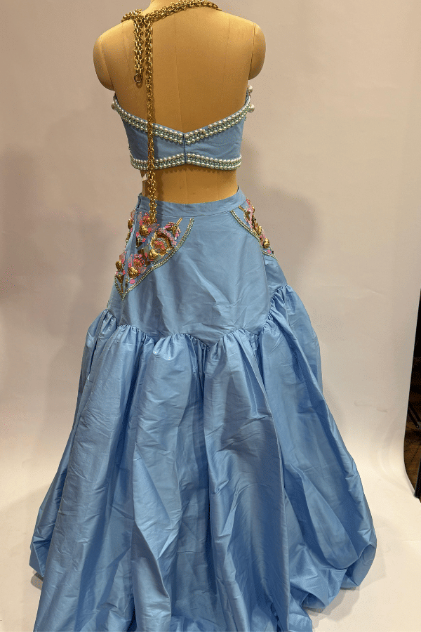 Papa Don't Preach Sky Blossom Chain lehenga set