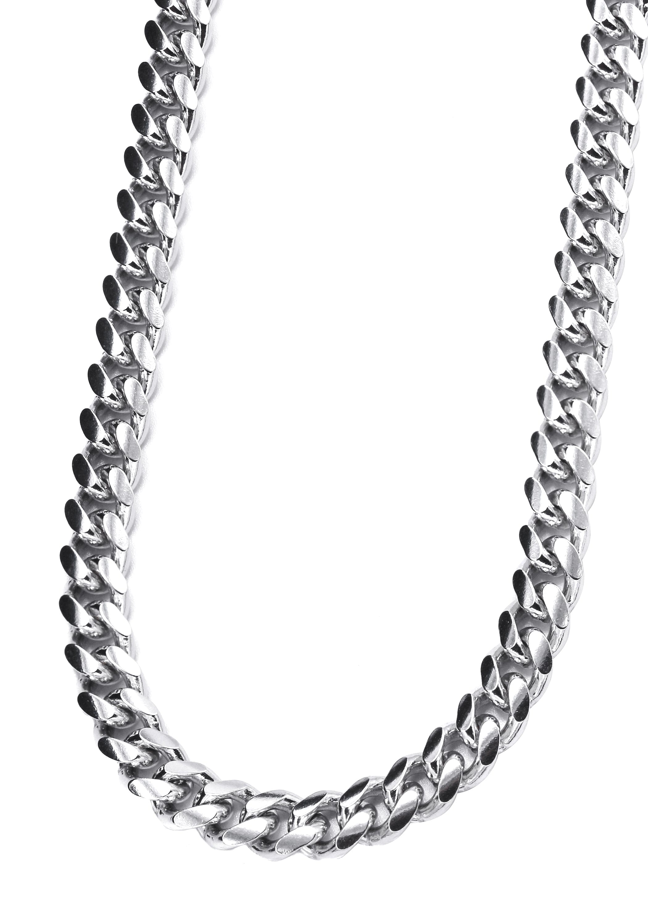 Manufacturer 43 Silver Chain - Mens White Chain / Miami Cuban Link / 7 mm