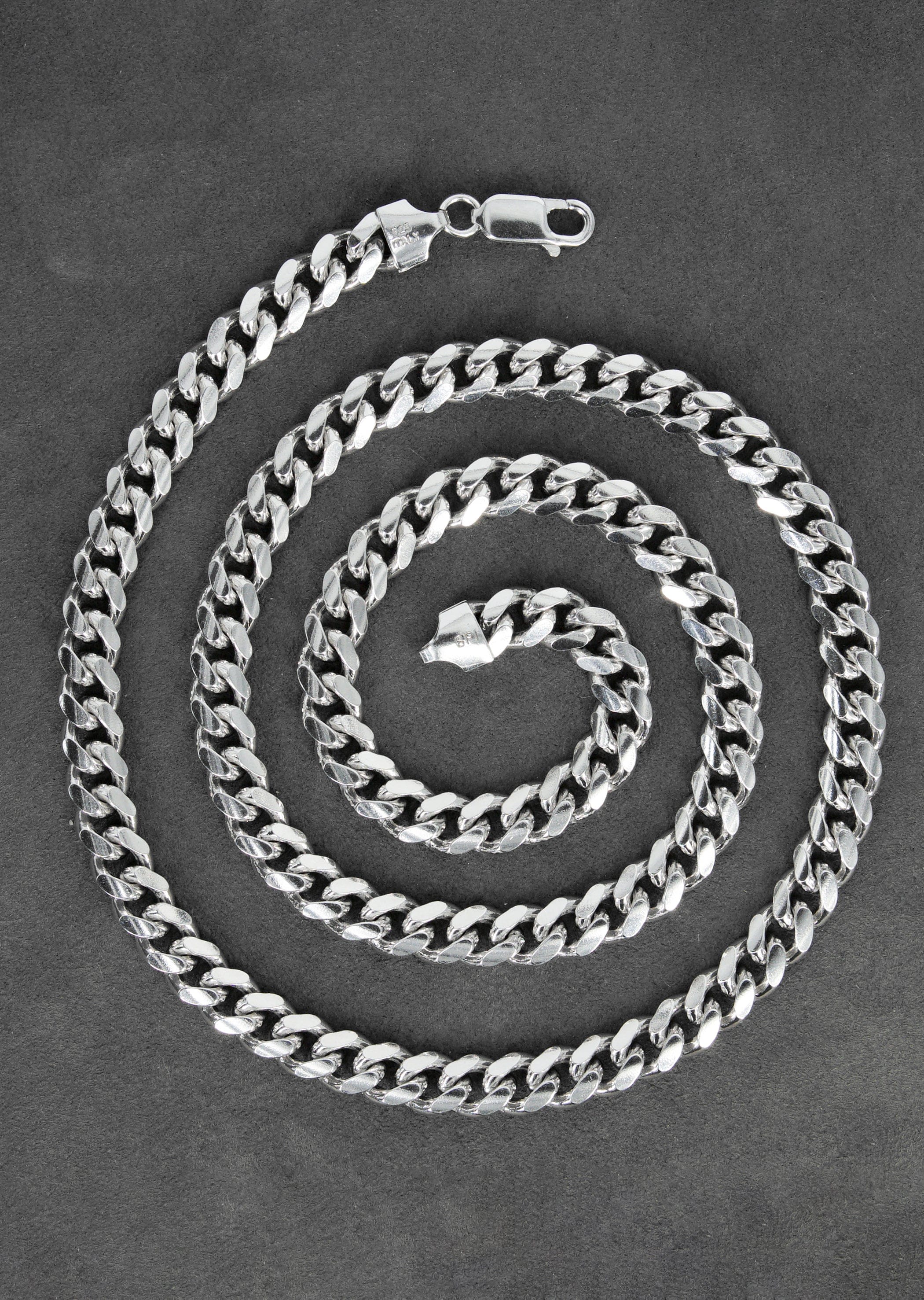 Manufacturer 43 Silver Chain - Mens White Chain / Miami Cuban Link / 7 mm