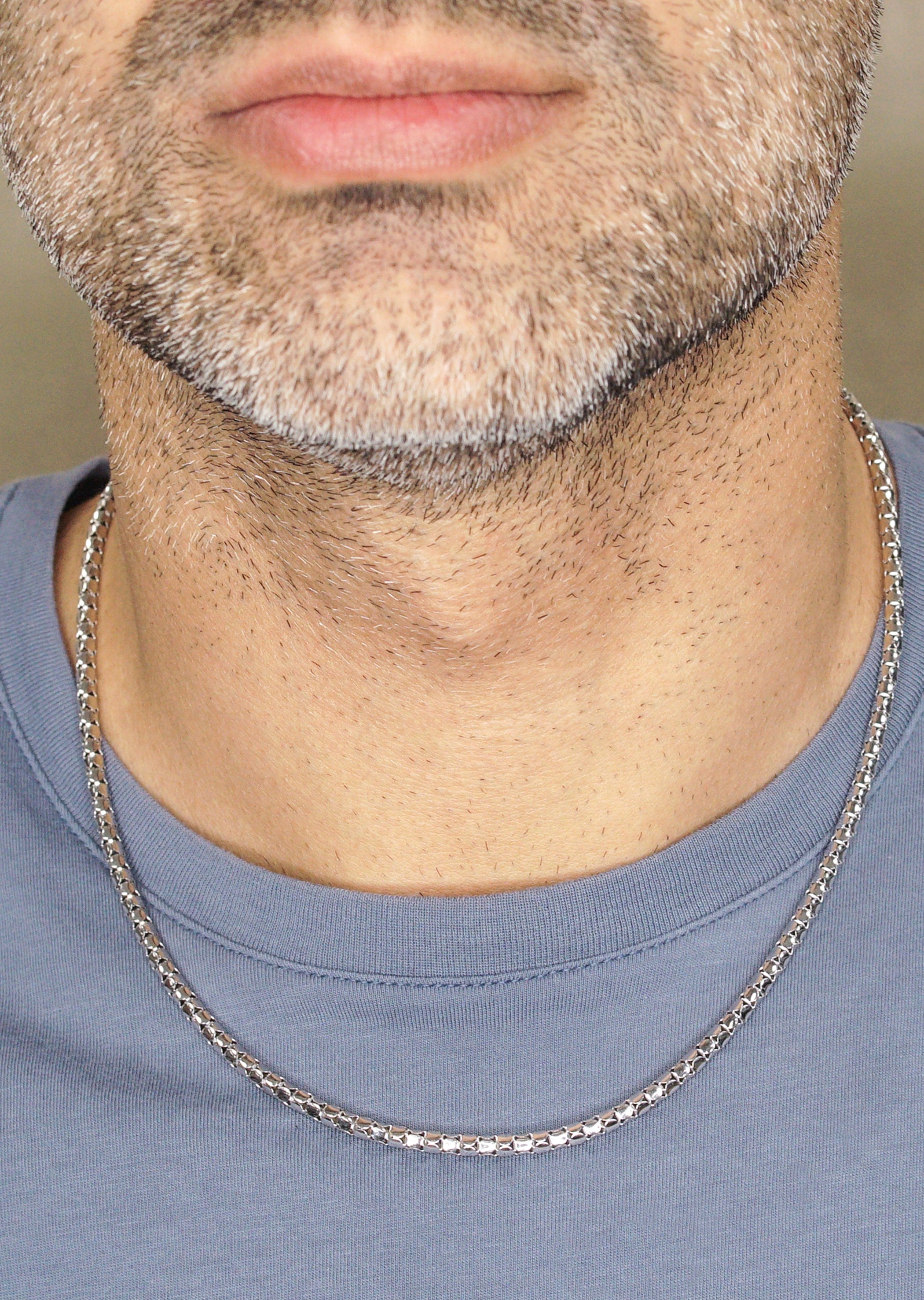 Manufacturer 43 Silver Chain - Mens White Chain / Coreana Chain / 2 mm