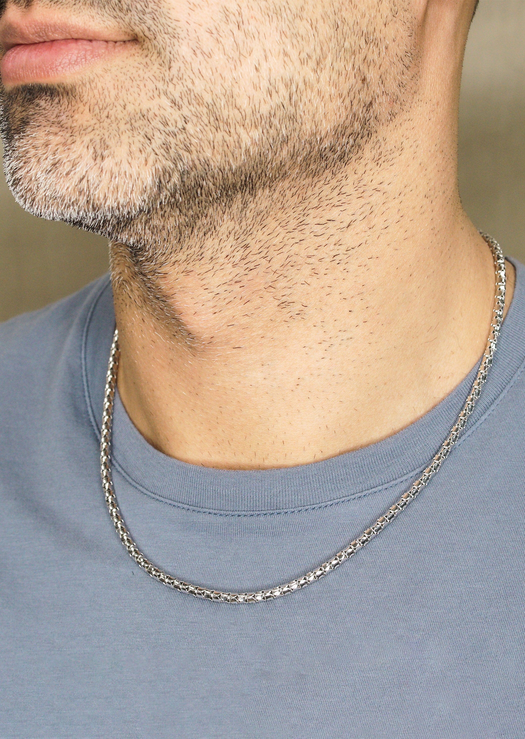 Manufacturer 43 Silver Chain - Mens White Chain / Coreana Chain / 2 mm
