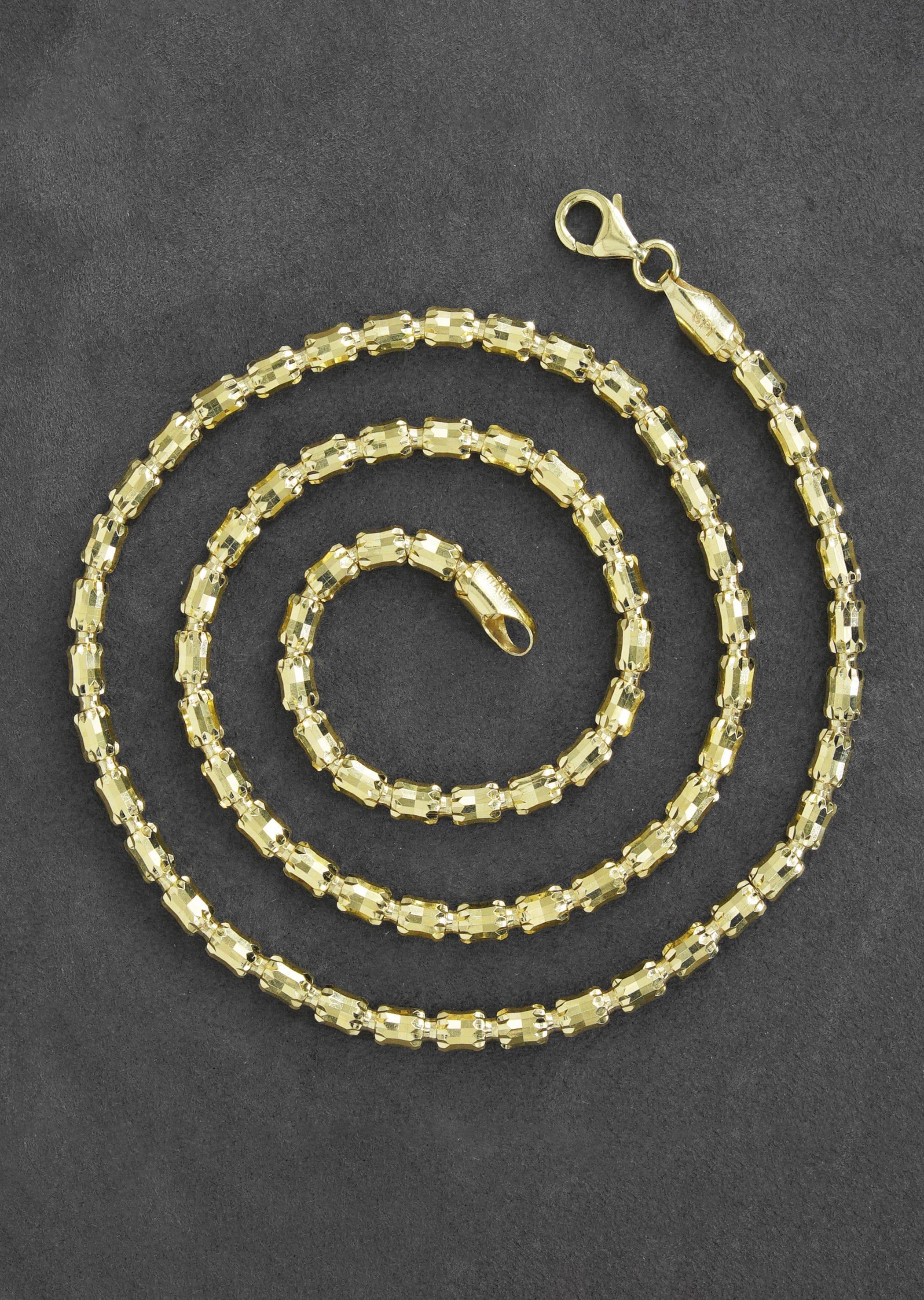 Manufacturer 43 Silver Chain - Mens Gold Chain / Barrel Chain / 4 mm