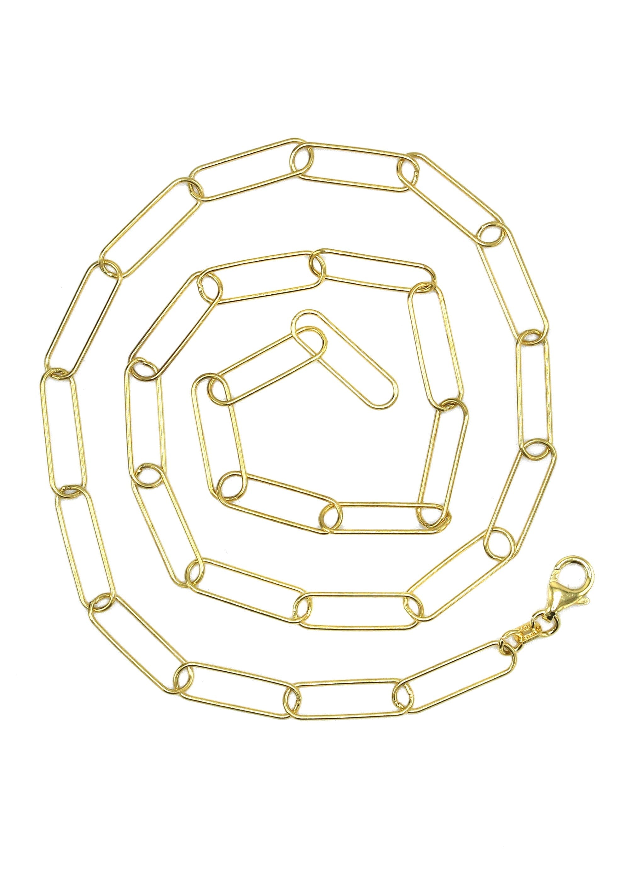 Manufacturer 43 Silver Chain - Mens Gold Chain / Oval Paper Clip Chain