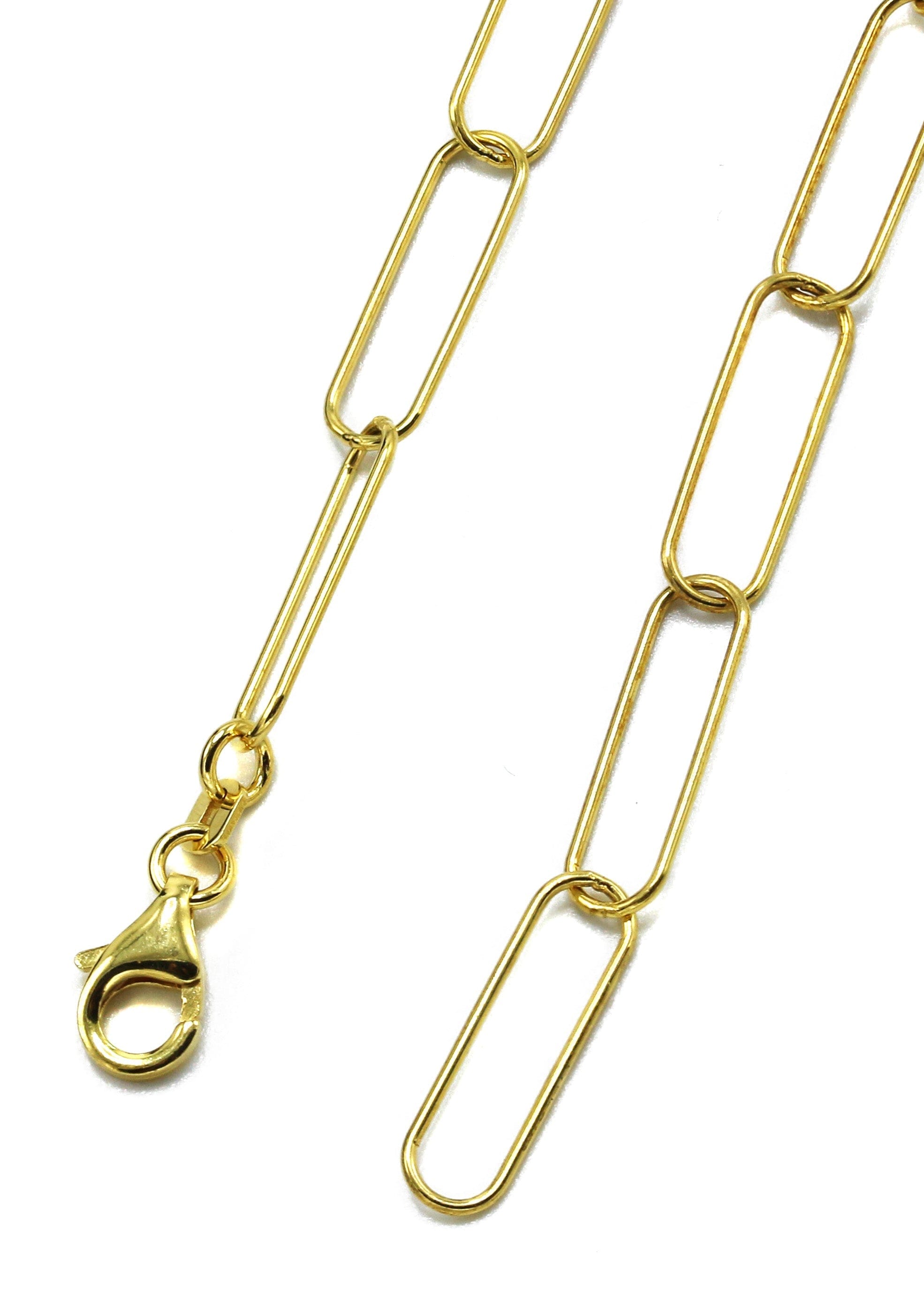 Manufacturer 43 Silver Chain - Mens Gold Chain / Oval Paper Clip Chain