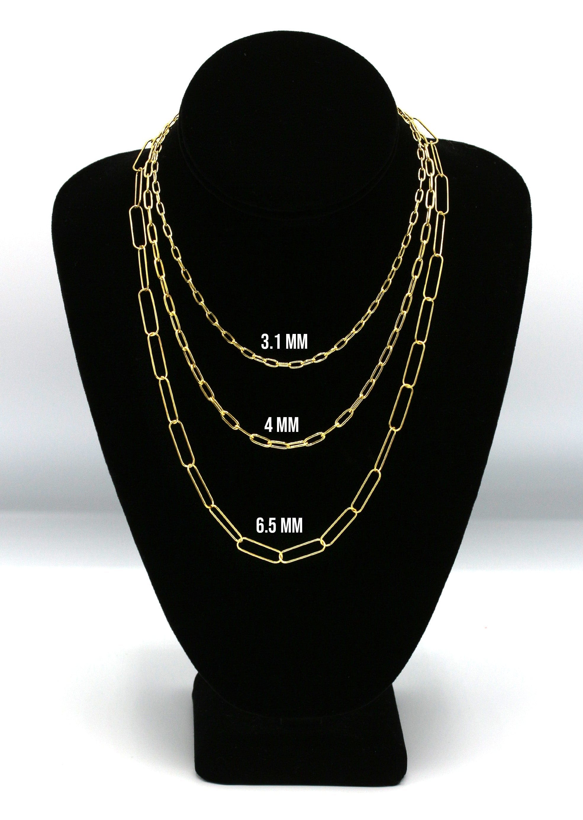 Manufacturer 43 Silver Chain - Mens Gold Chain / Oval Paper Clip Chain