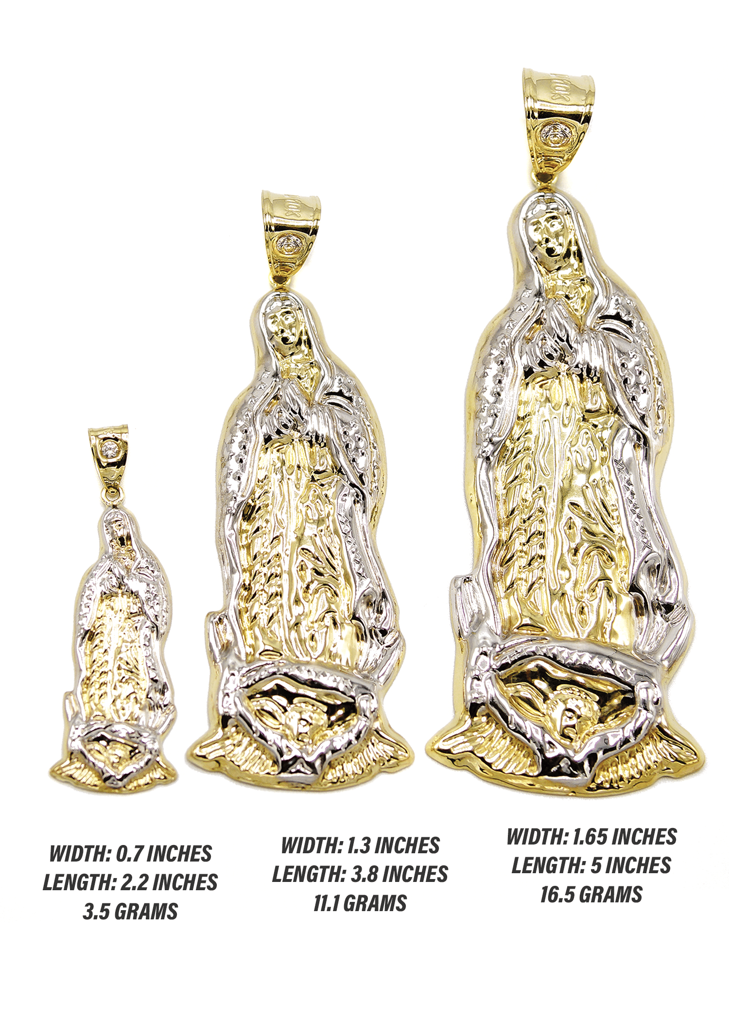 Manufacturer 1 10K Gold Virgin Mary Pendant | Customizable Size