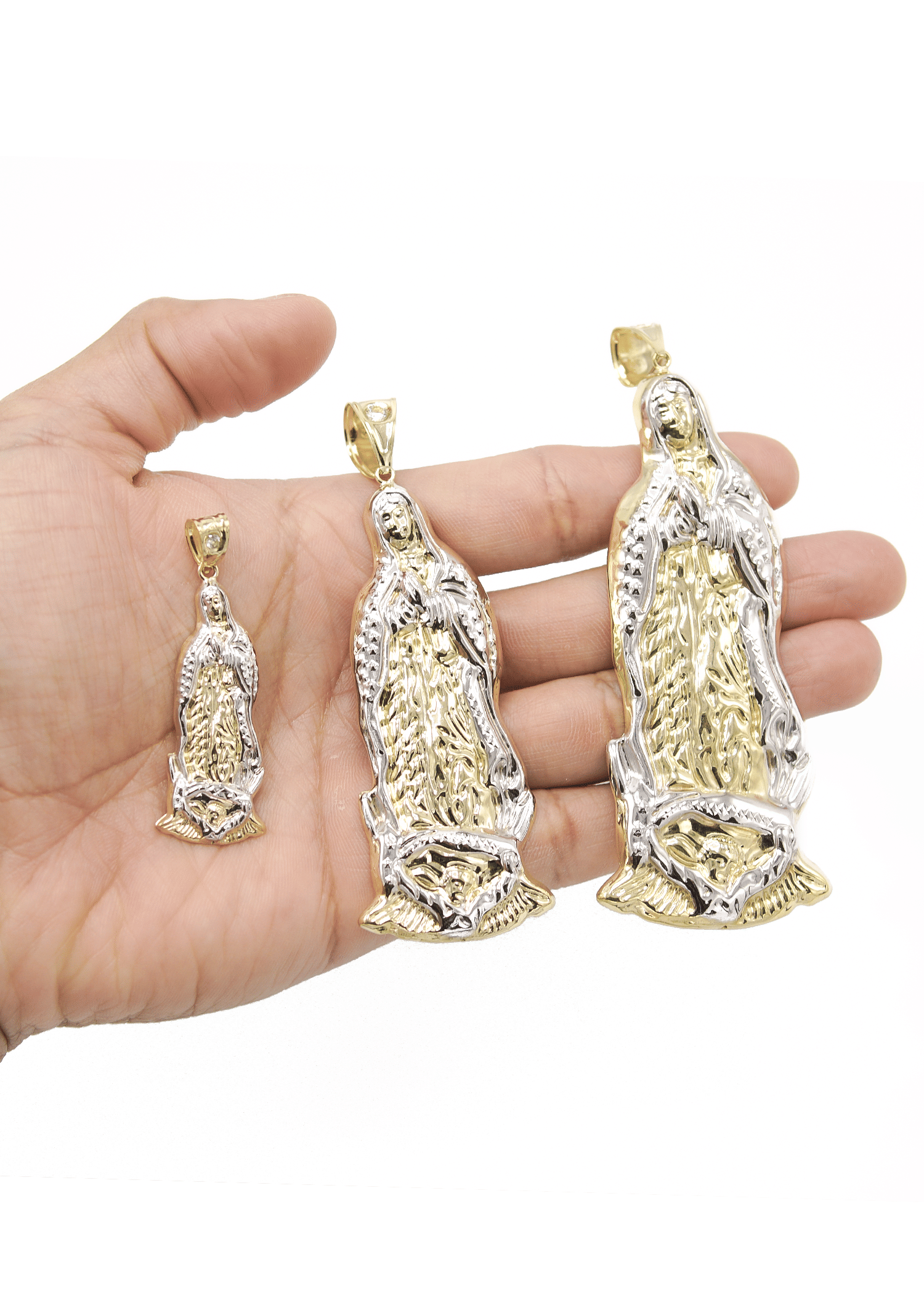 Manufacturer 1 10K Gold Virgin Mary Pendant | Customizable Size