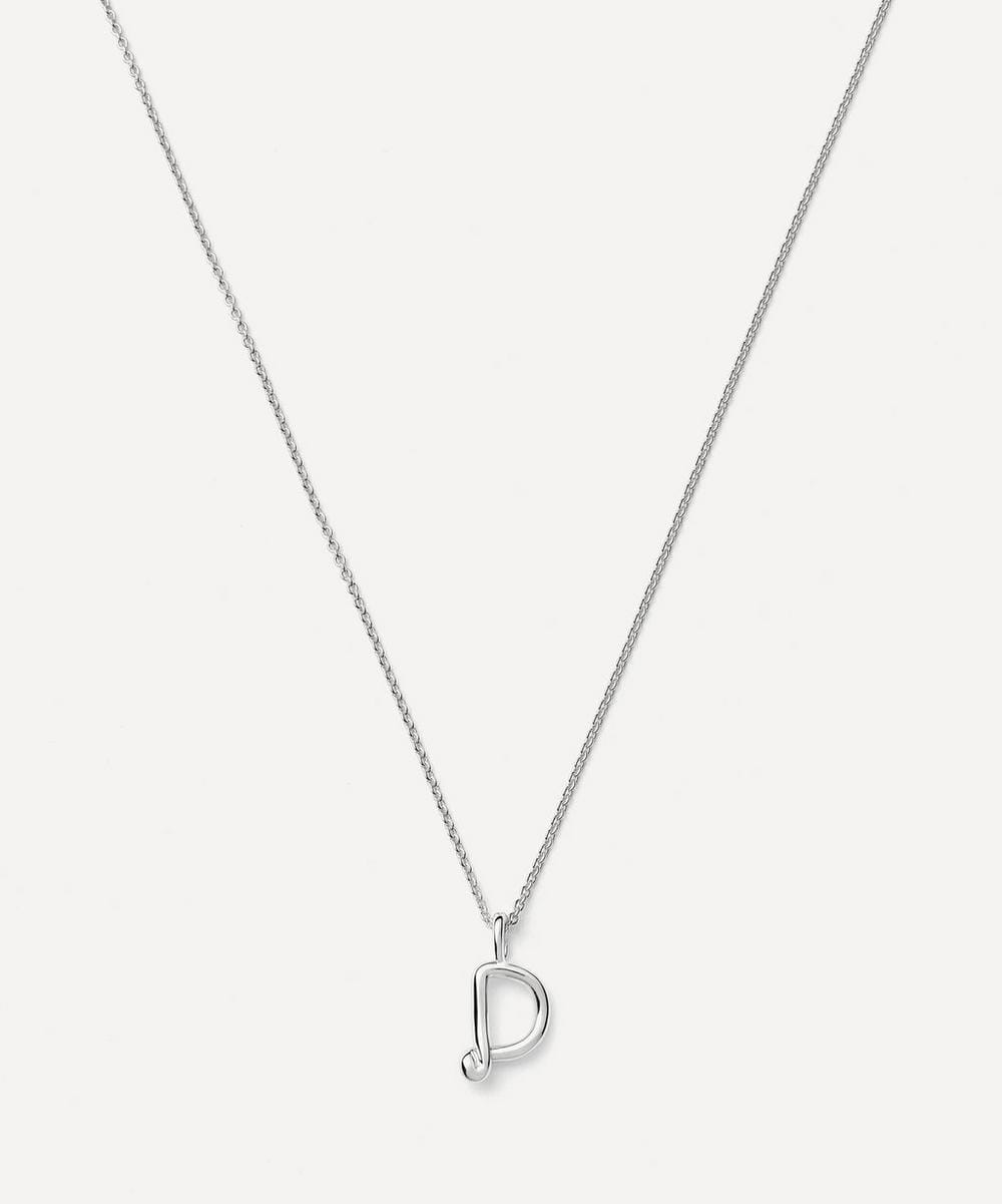 Missoma Sterling Silver Curly Molten Mini D Initial Pendant Necklace