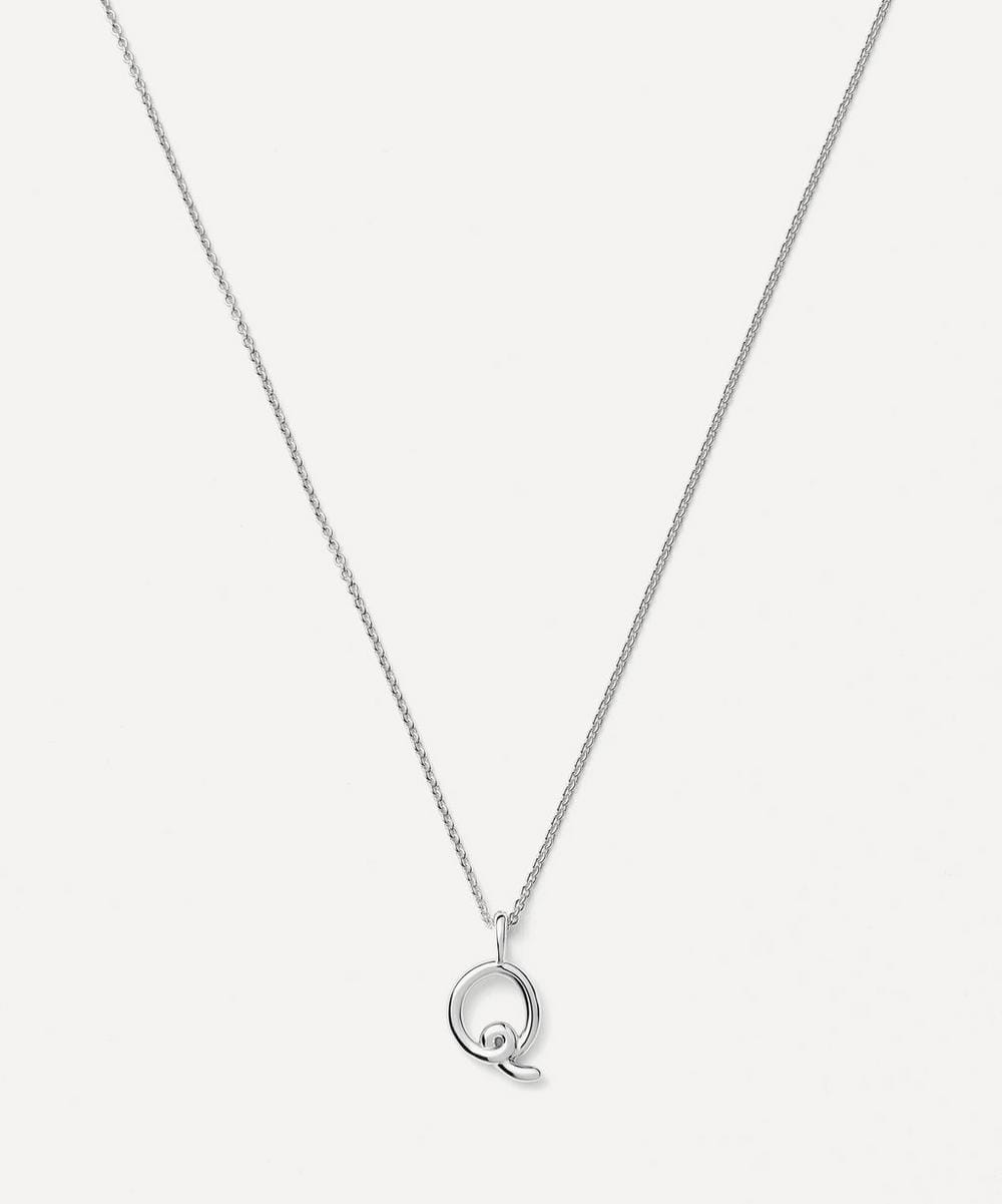 Missoma Sterling Silver Curly Molten Mini Q Initial Pendant Necklace