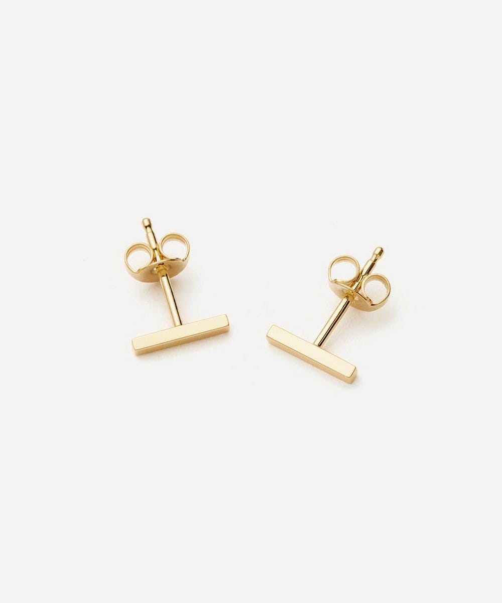 Missoma 14ct Gold Fine Bar Stud Earrings