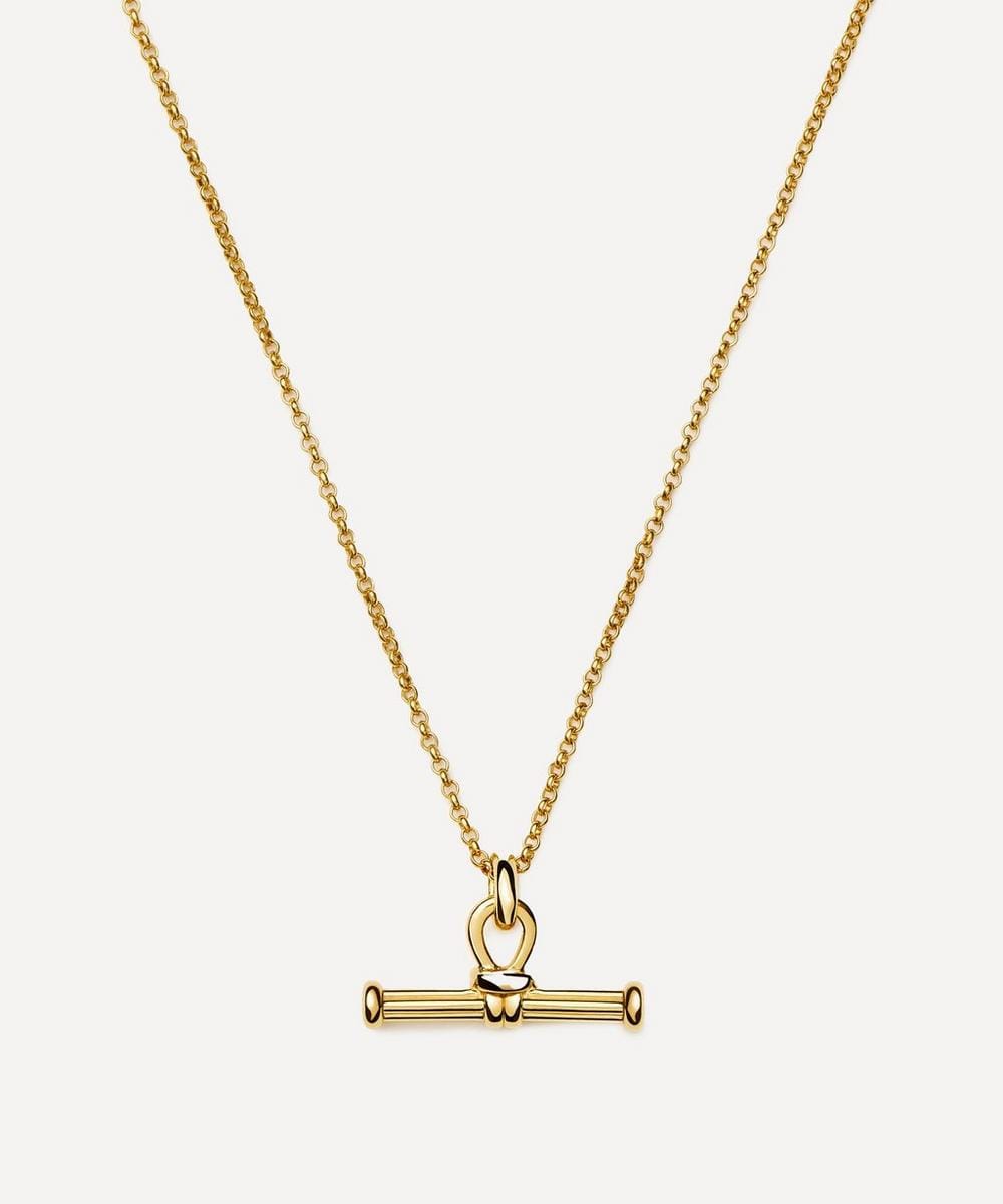 Missoma 18ct Gold - Plated Ridge T - Bar Pendant Necklace