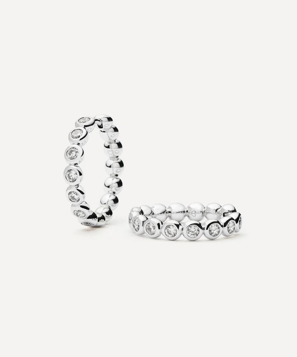 Missoma Rhodium - Plated Tennis Medium Hoop Earrings