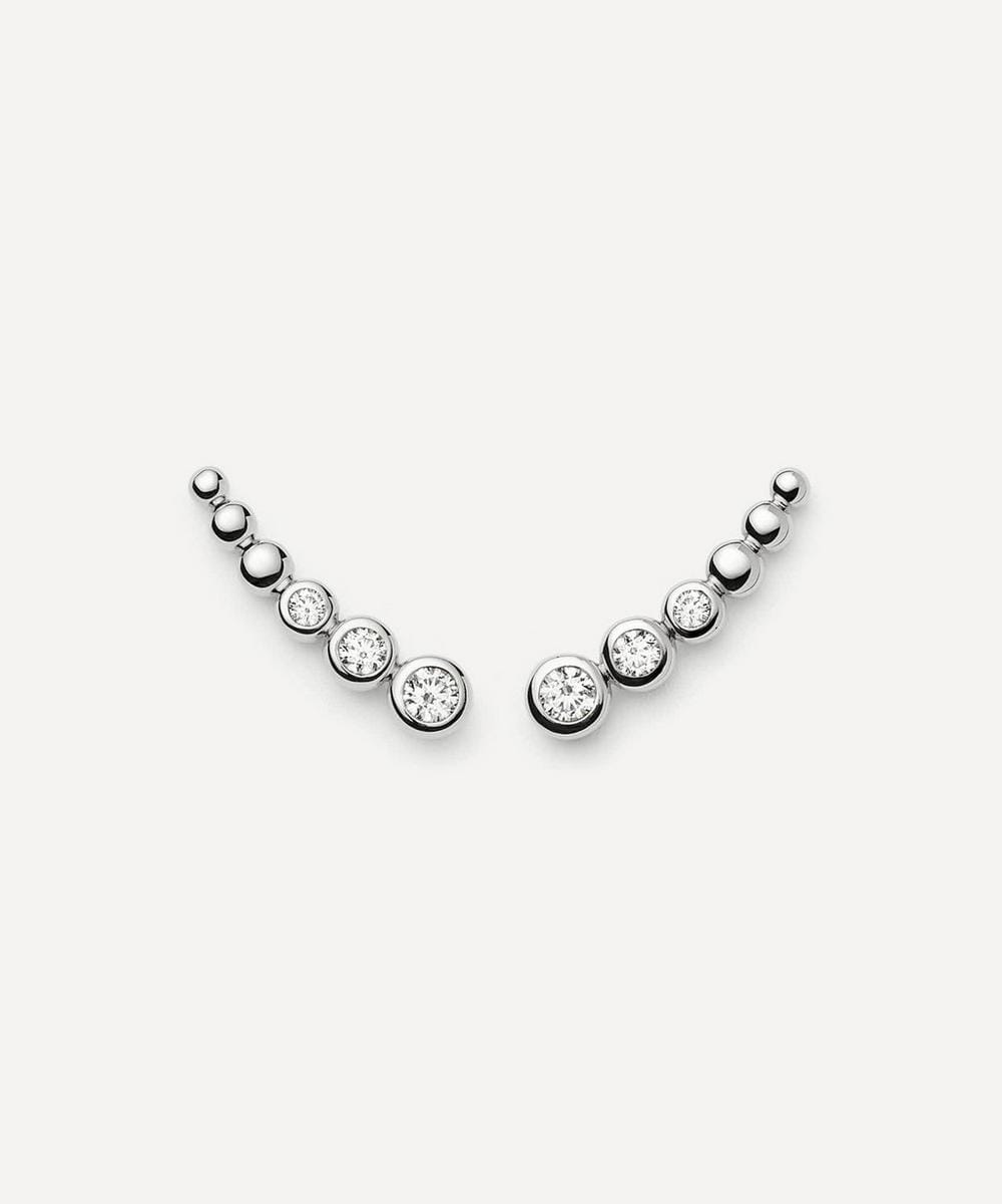 Missoma Rhodium - Plated Tennis Climber Stud Earrings