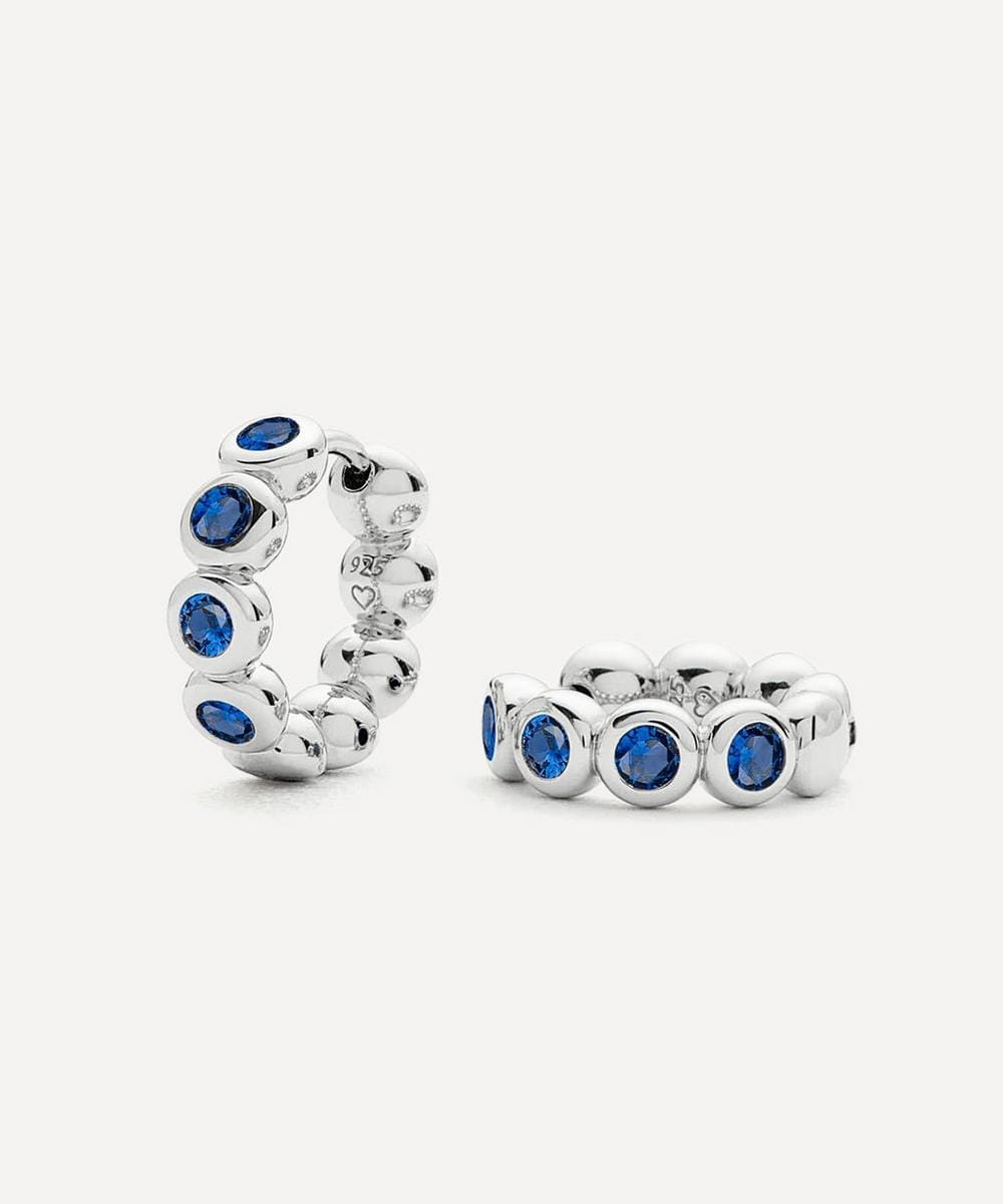 Missoma Rhodium - Plated Tennis Small Hoop Earrings
