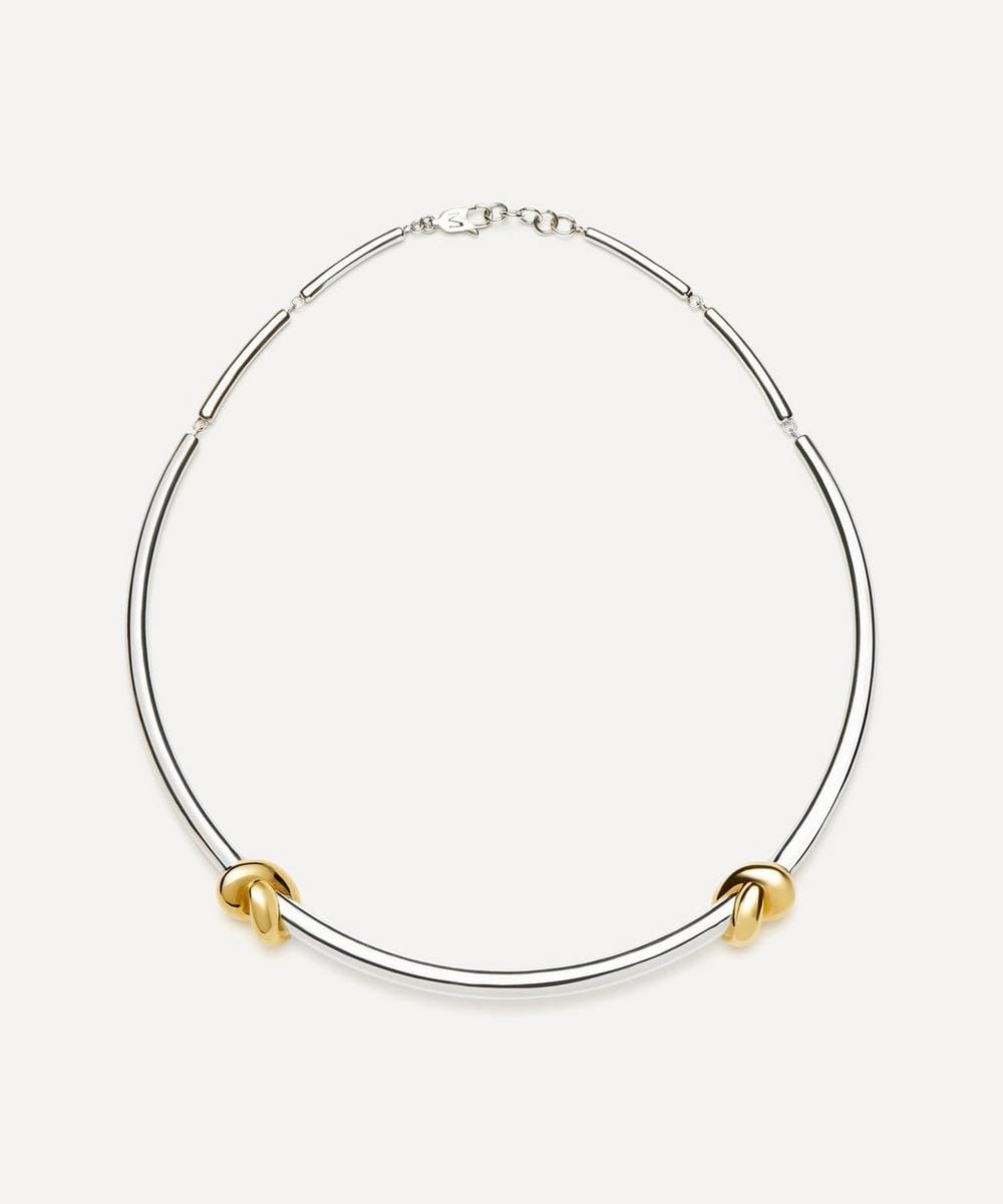 Missoma X Lucy Williams Mixed Metal Knot Torque Necklace