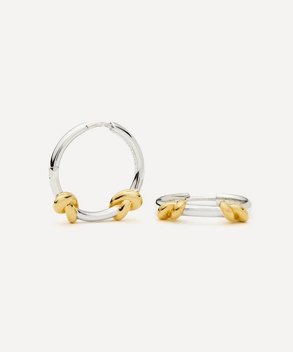Missoma X Lucy Williams Mixed Metal Knot Small Hoop Earrings