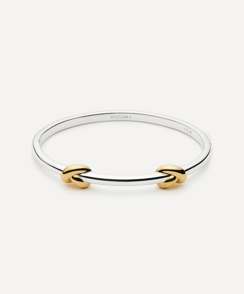 Missoma X Lucy Williams Mixed Metal Knot Hinged Bangle Bracelet