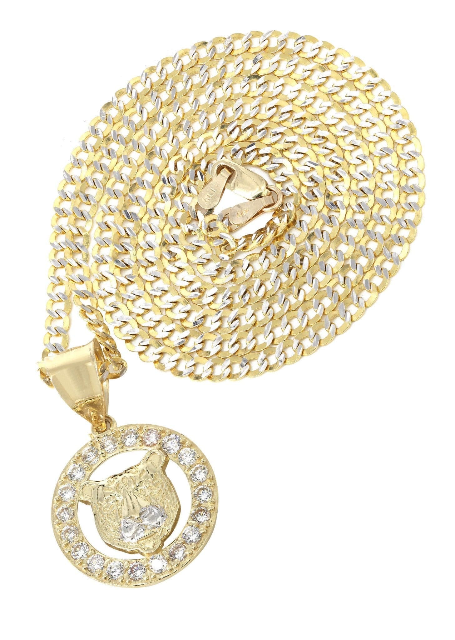 Manufacturer 1 10K Yellow Gold Pave & Cz Bear Necklace | Appx. 9.4 Grams