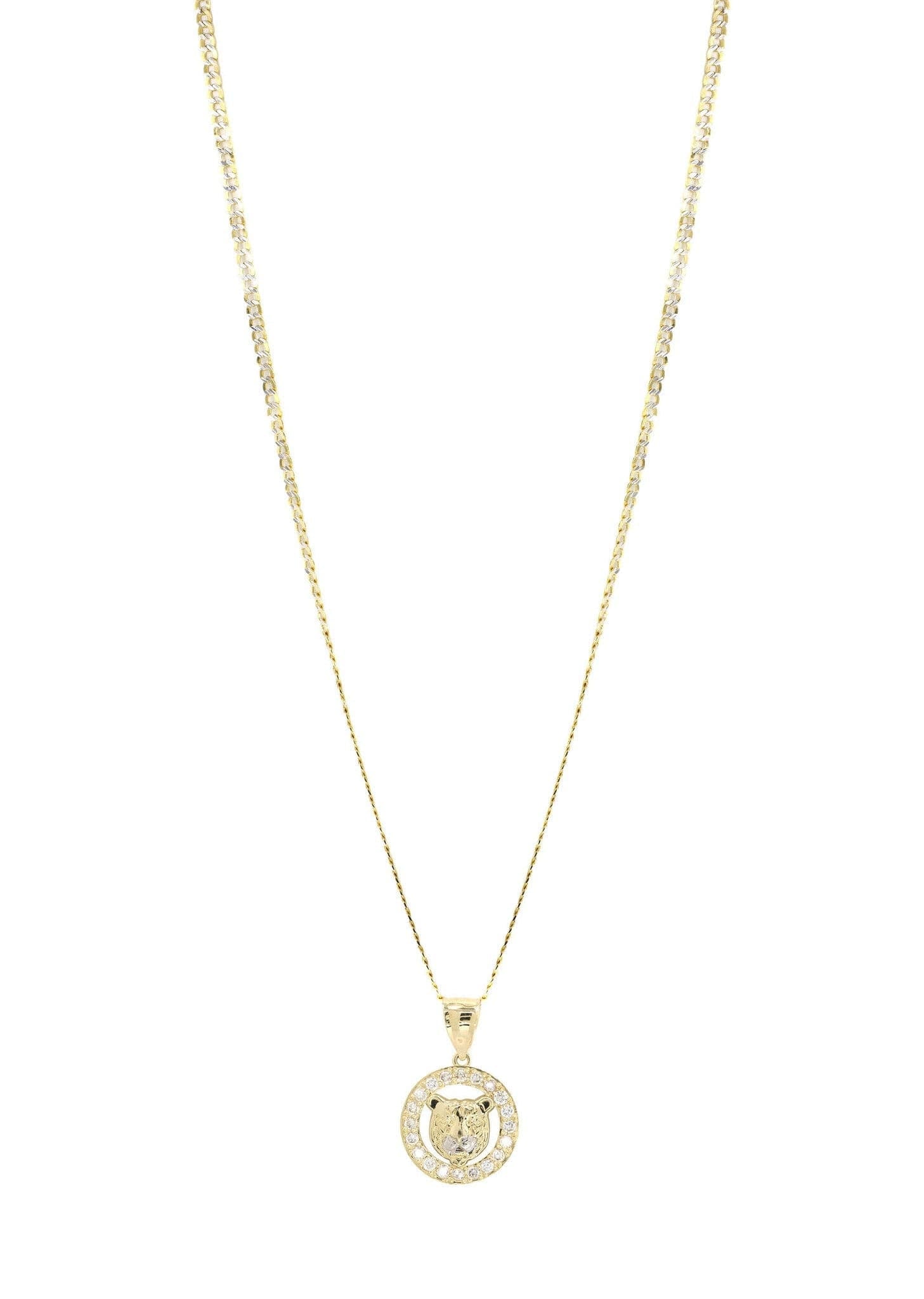 Manufacturer 1 10K Yellow Gold Pave & Cz Bear Necklace | Appx. 9.4 Grams