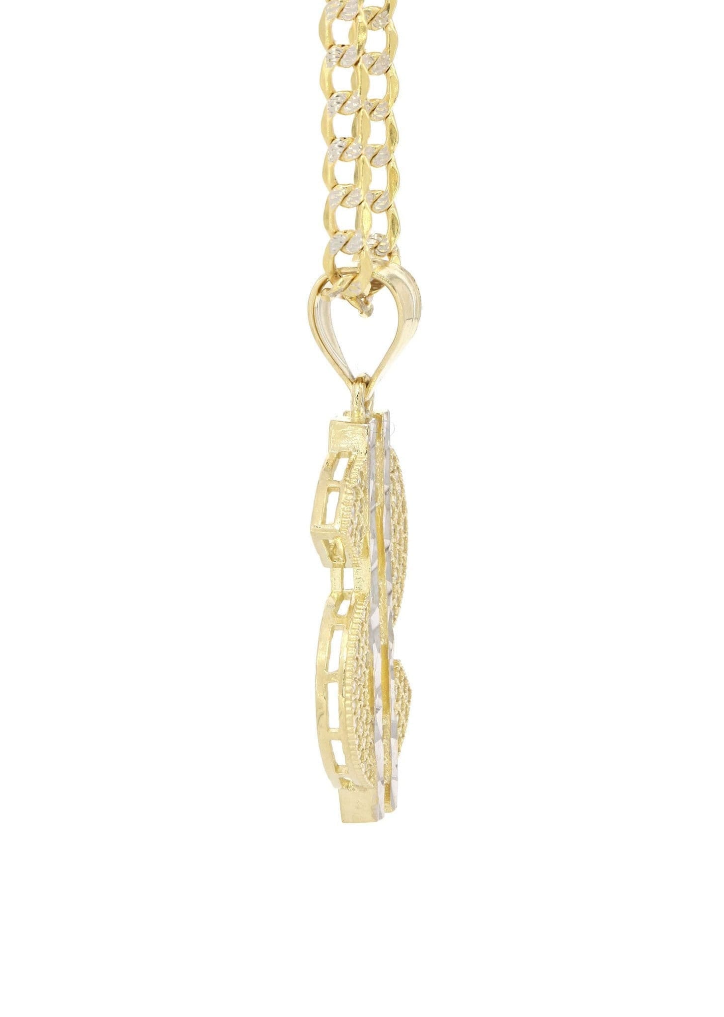 Manufacturer 1 10K Yellow Gold Pave & Cz Dollar Pedant | Appx. 8.7 Grams