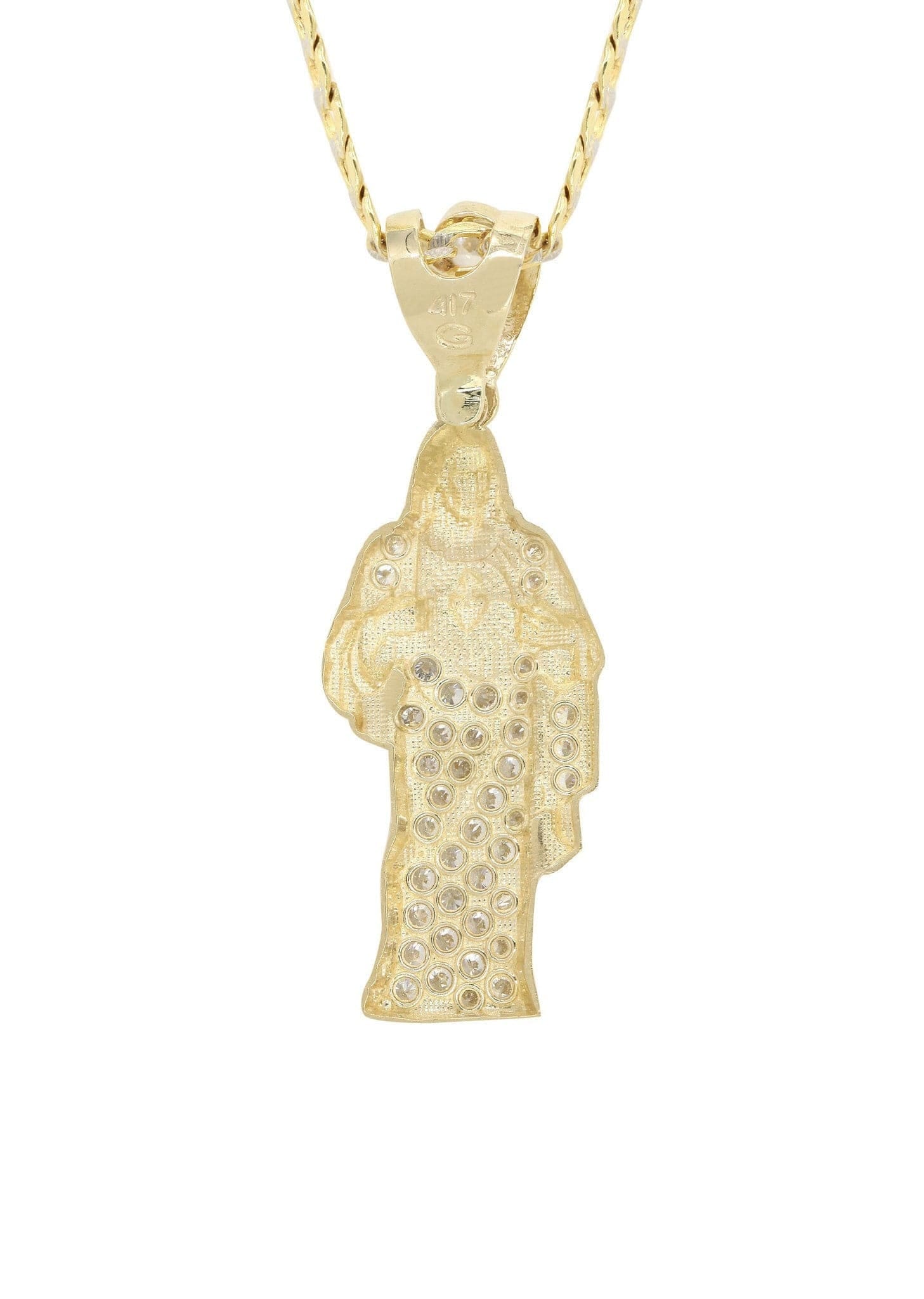 Manufacturer 1 10K Yellow Gold Pave Jesus Piece | Appx. 9.8 Grams