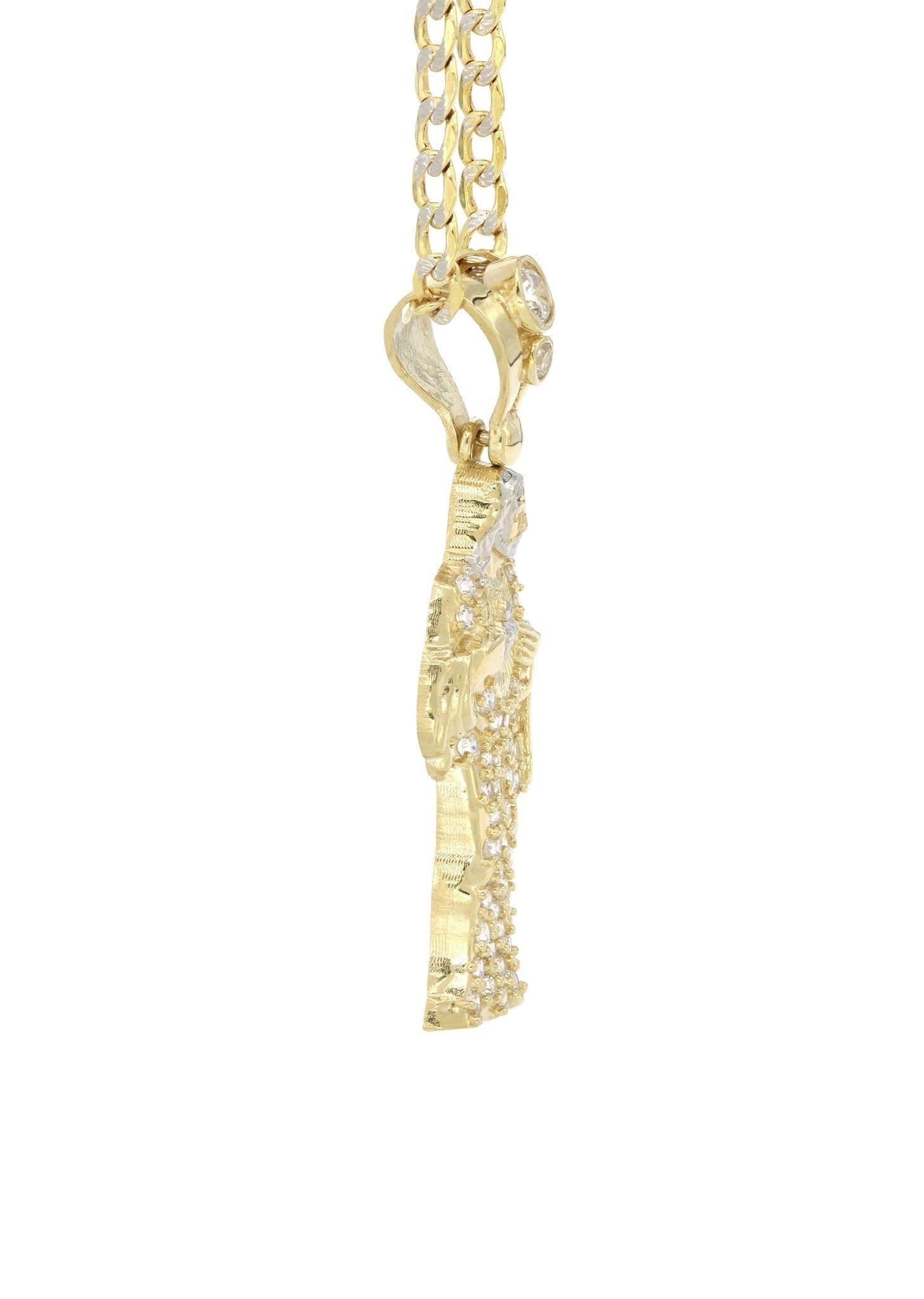 Manufacturer 1 10K Yellow Gold Pave Jesus Piece | Appx. 9.8 Grams