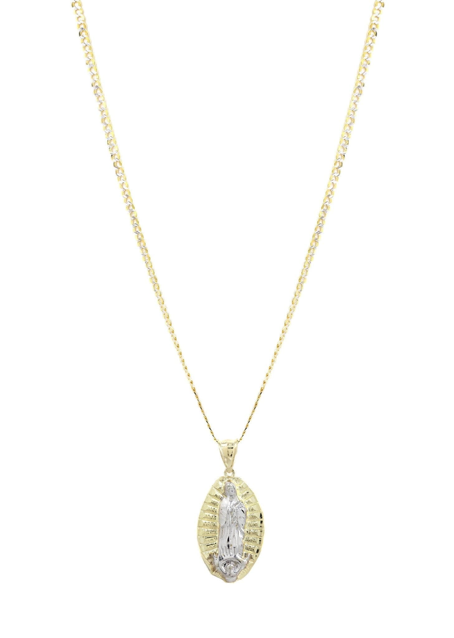 Manufacturer 1 10K Yellow Gold Pave & Virgin Mary Piece Chain | Appx. 9 Grams