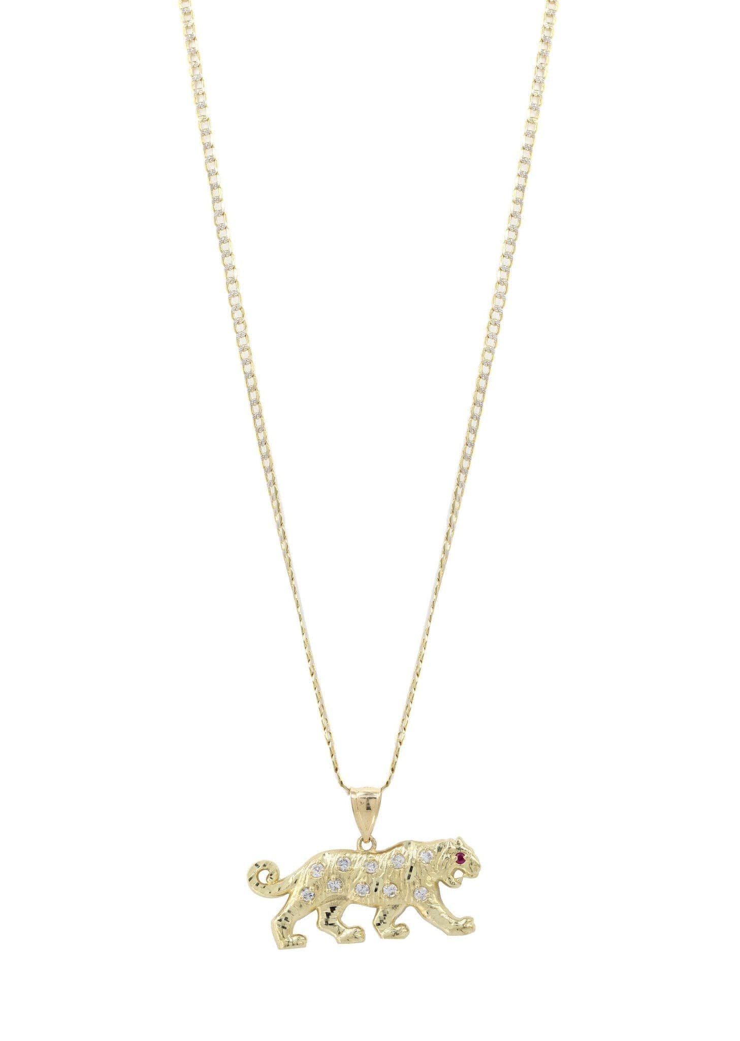 Manufacturer 1 10K Yellow Gold Pave & Cz Tiger Necklace | Appx. 10.3 Grams