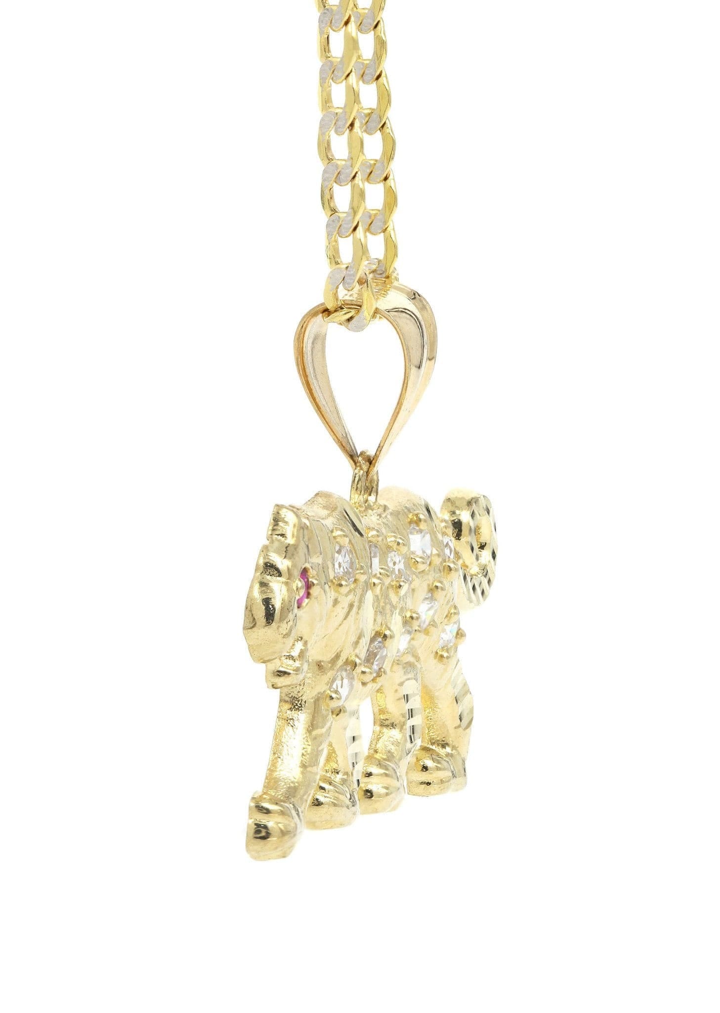 Manufacturer 1 10K Yellow Gold Pave & Cz Tiger Necklace | Appx. 10.3 Grams