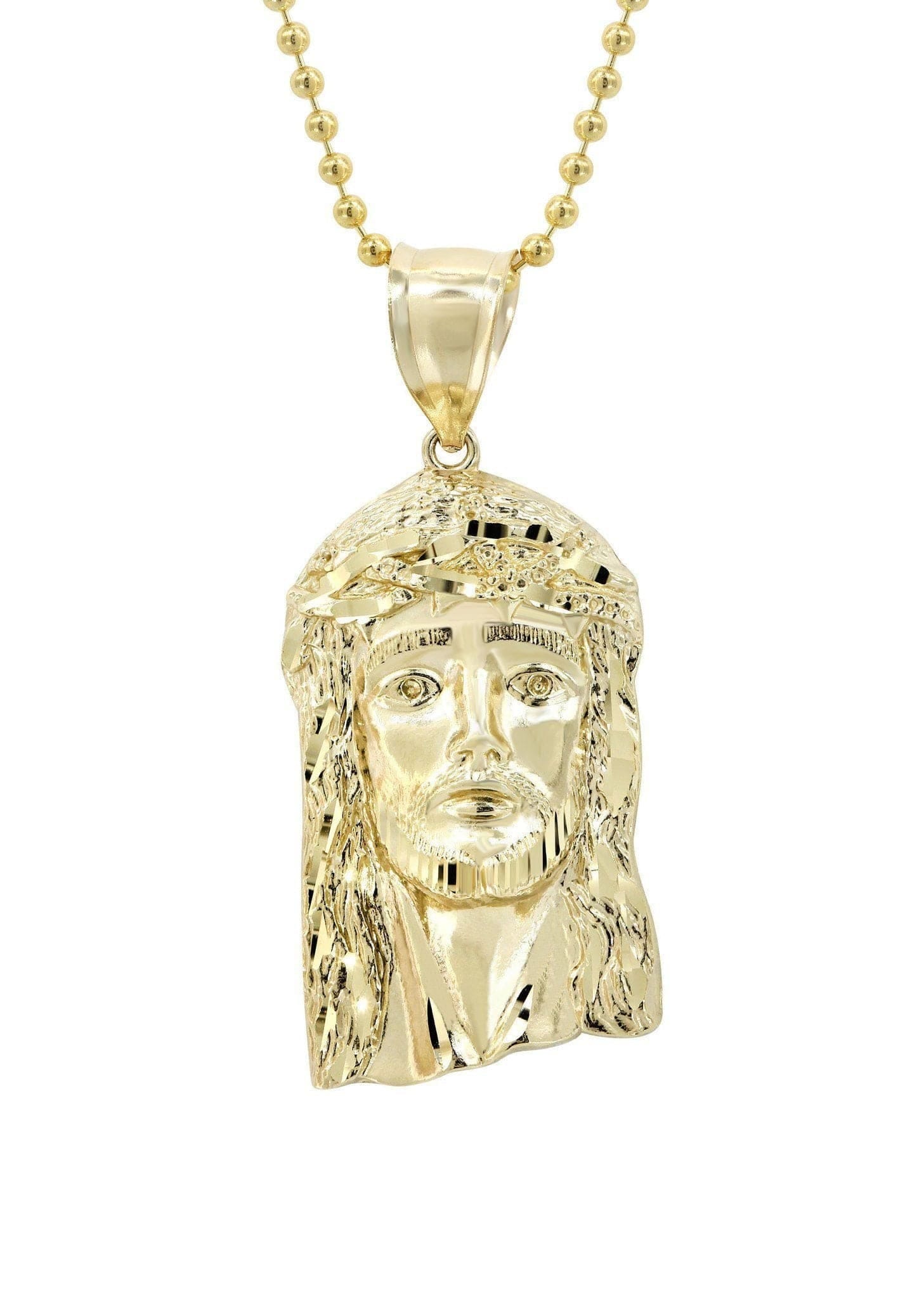 Manufacturer 1 10K Yellow Gold Dog Tag Jesus Piece Chain | Appx. 8.2 Grams