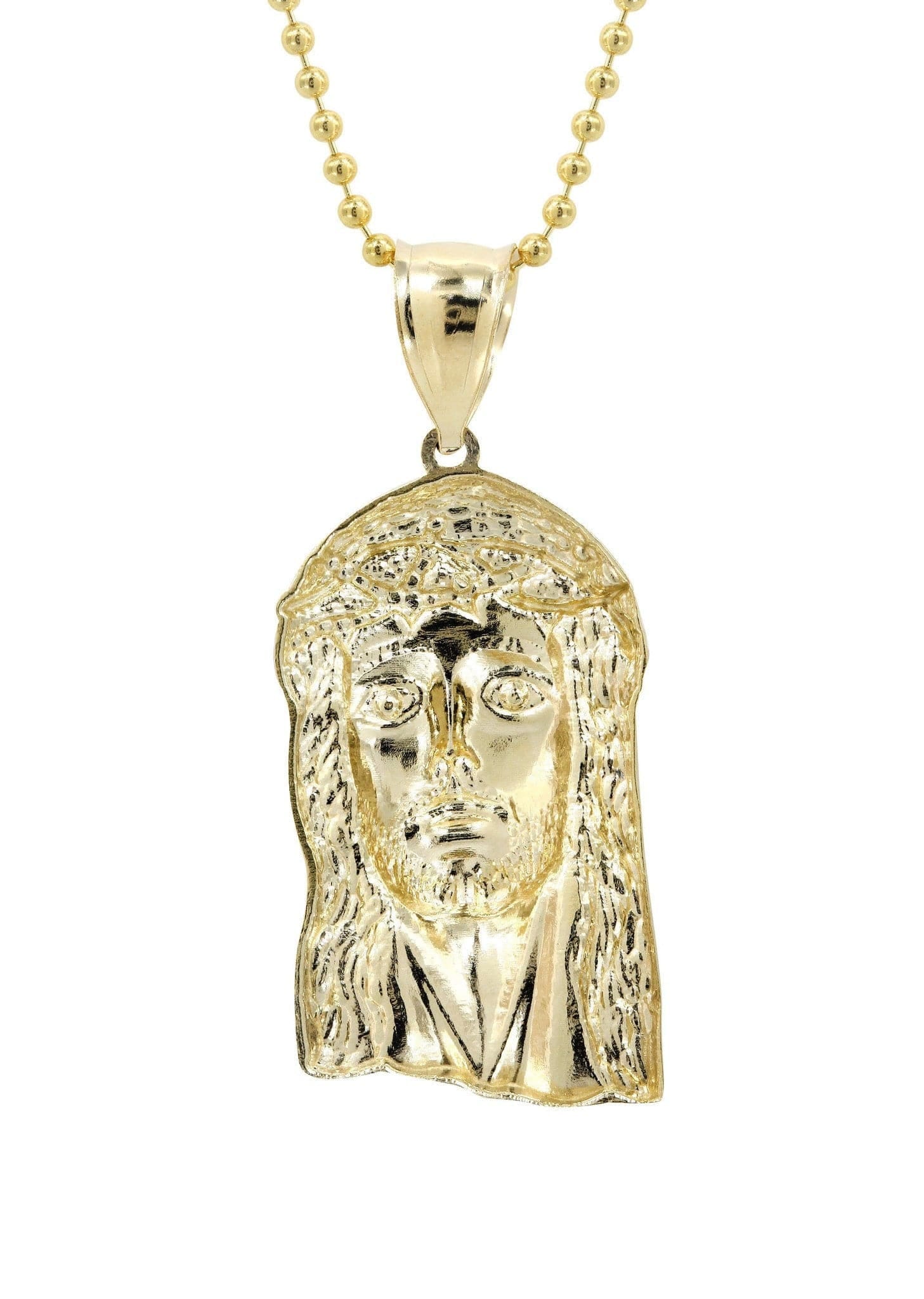 Manufacturer 1 10K Yellow Gold Dog Tag Jesus Piece Chain | Appx. 8.2 Grams