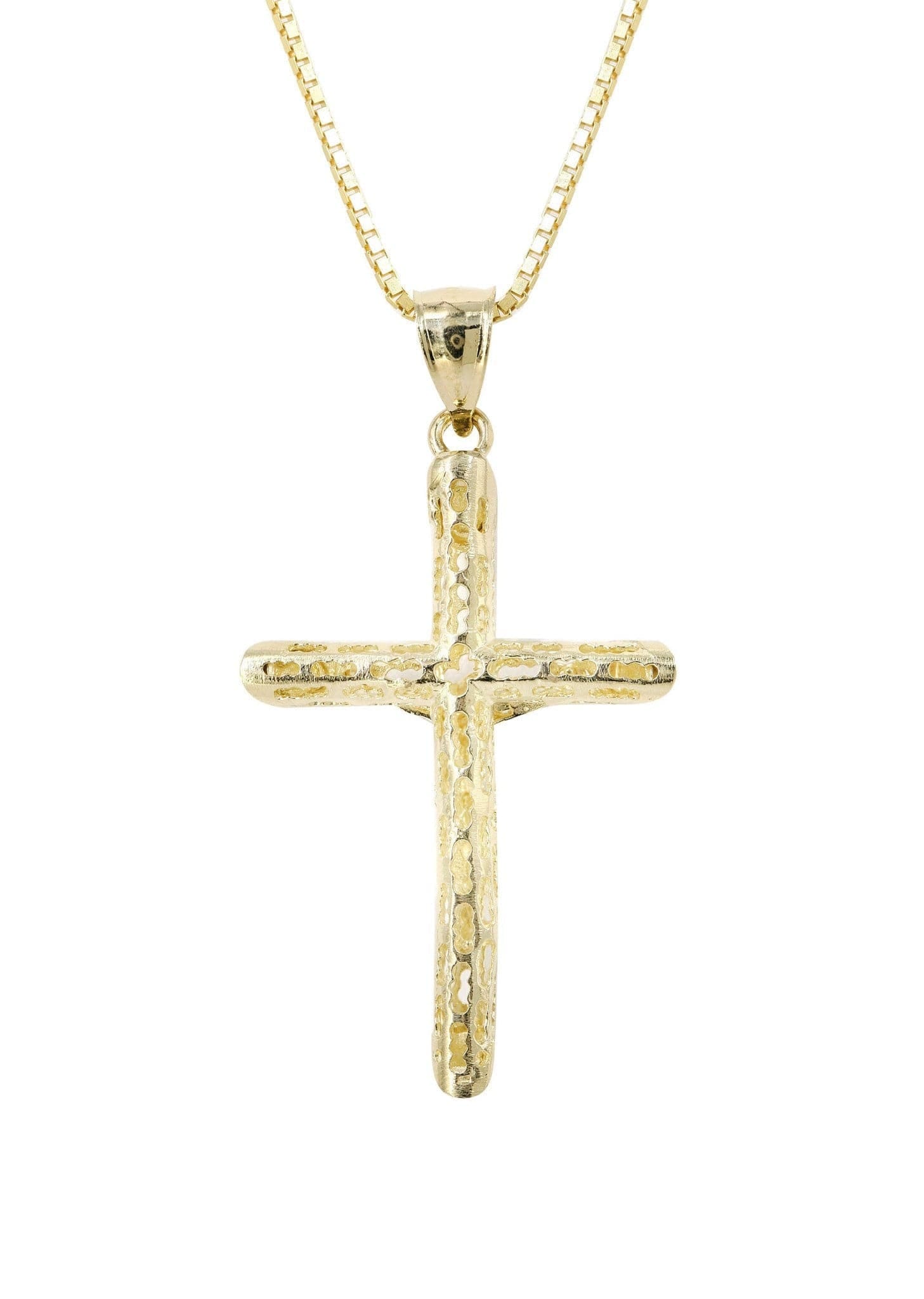 Manufacturer 1 10K Yellow Gold Box Cross / Crucifix Necklace | Appx. 7.6 Grams